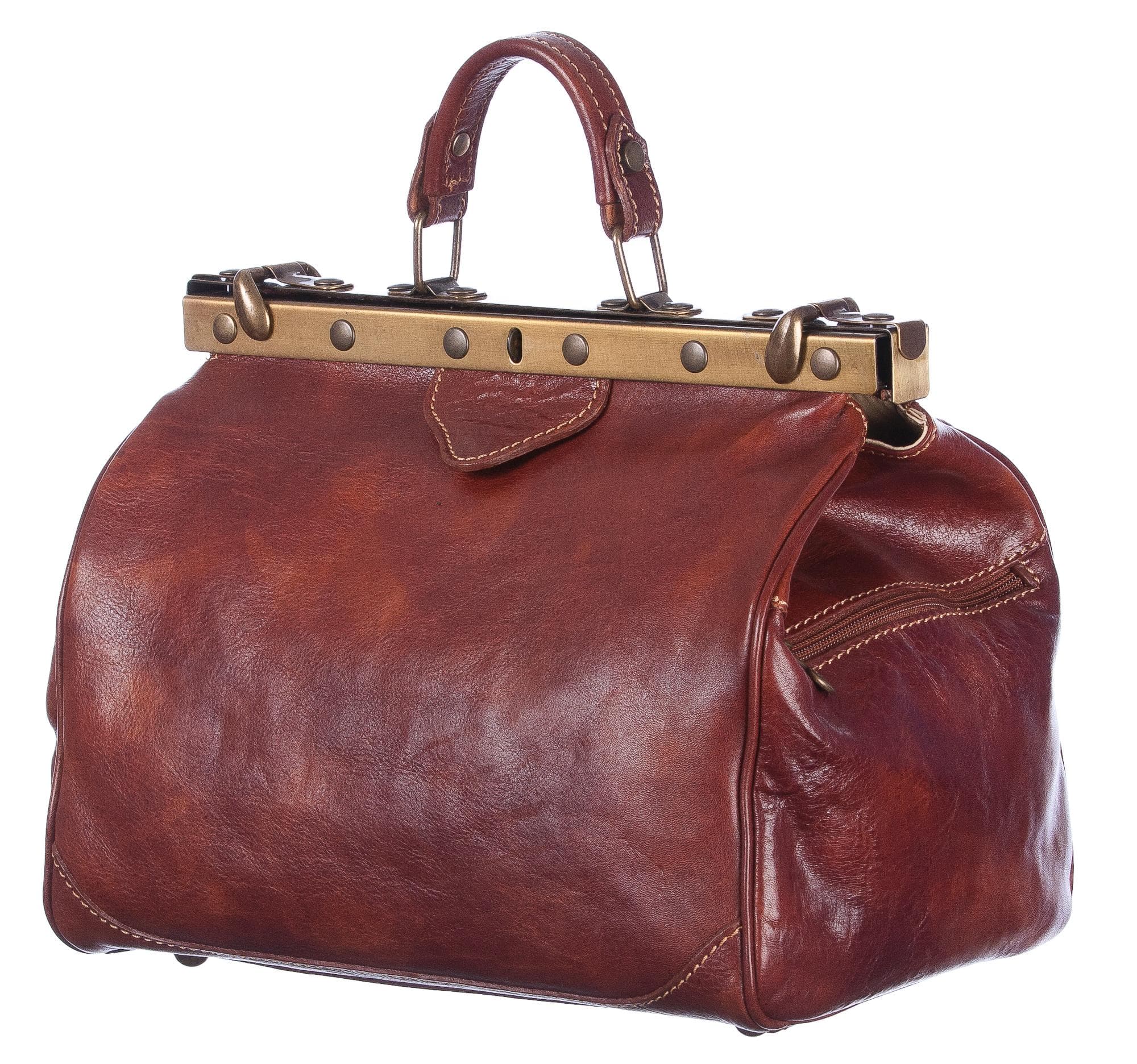 Borsa donna in vera pelle CHIAROSCURO mod. TARO colore MARRONE Made in Italy