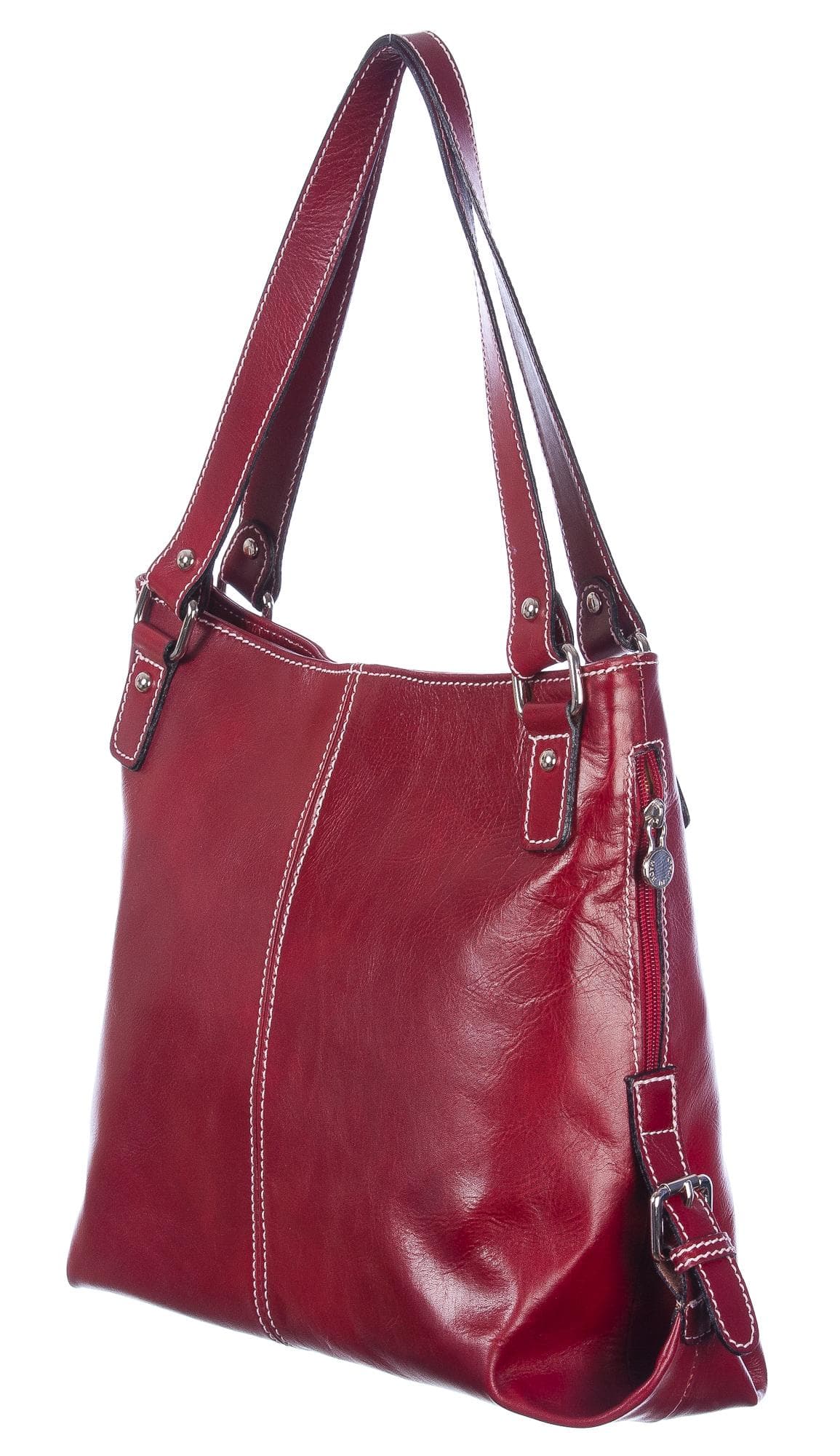 Borsa donna in vera pelle CHIAROSCURO mod. ANTONELLA colore ROSSO Made in Italy