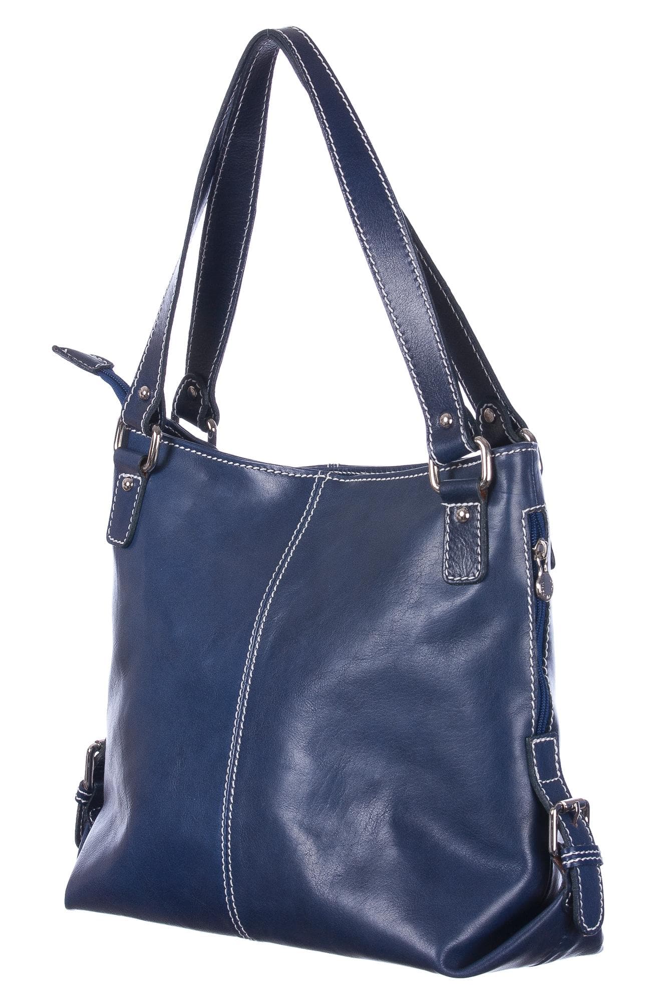 Borsa donna in vera pelle CHIAROSCURO mod. ANTONELLA colore BLU Made in Italy