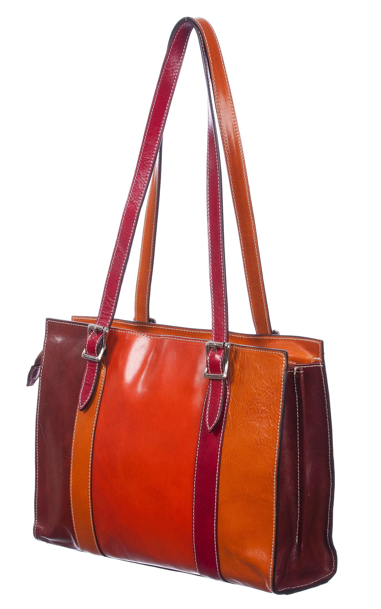 Borsa donna in vera pelle SANTINI mod. LUISELLA colore MULTICOLORE Made in Italy