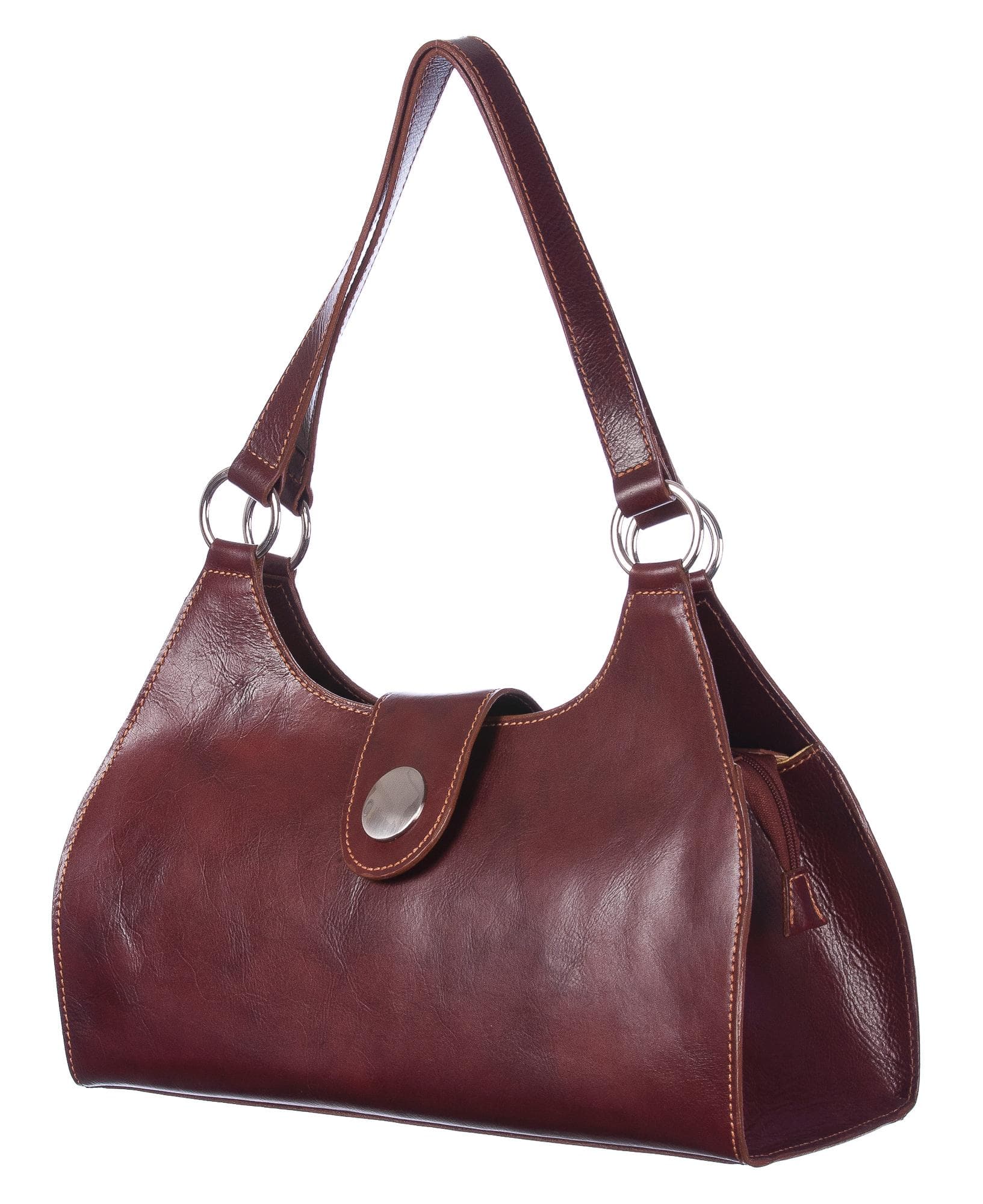 Borsa donna in vera pelle CHIAROSCURO mod. LUNA big colore MARRONE Made in Italy