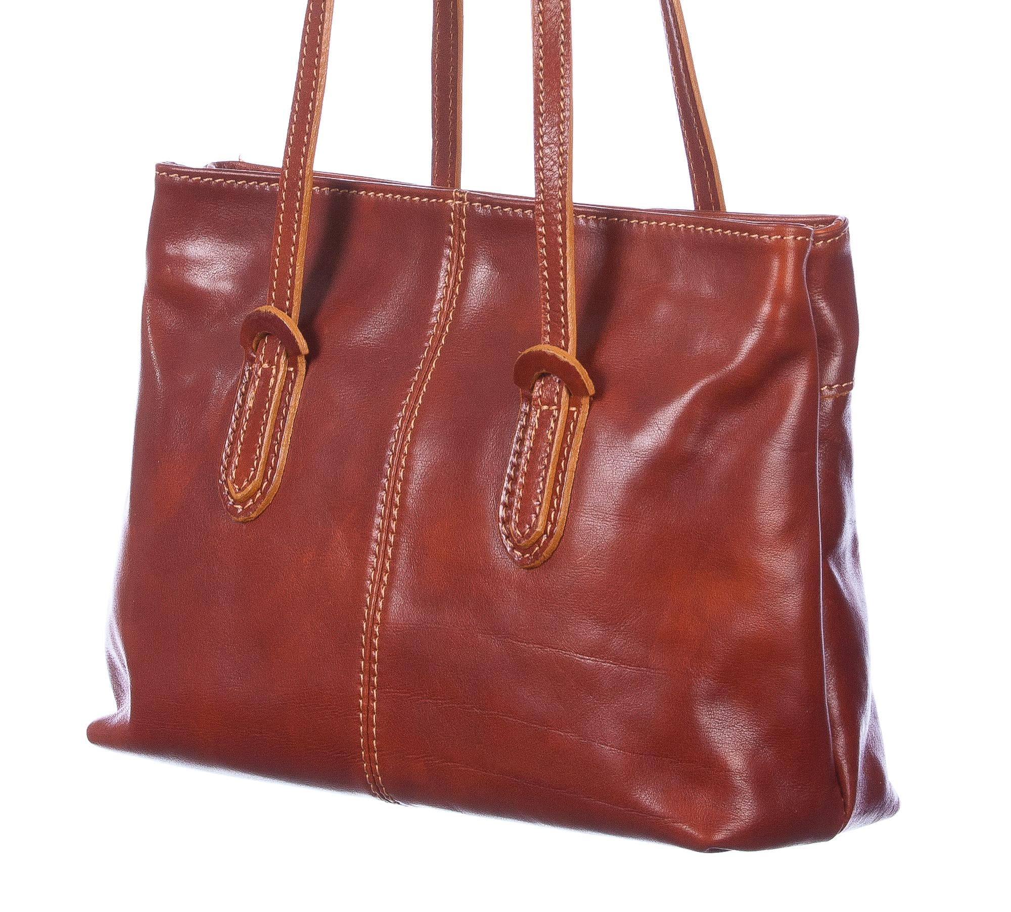 Borsa donna in vera pelle CHIAROSCURO mod. MINA maxi colore MIELE Made in Italy