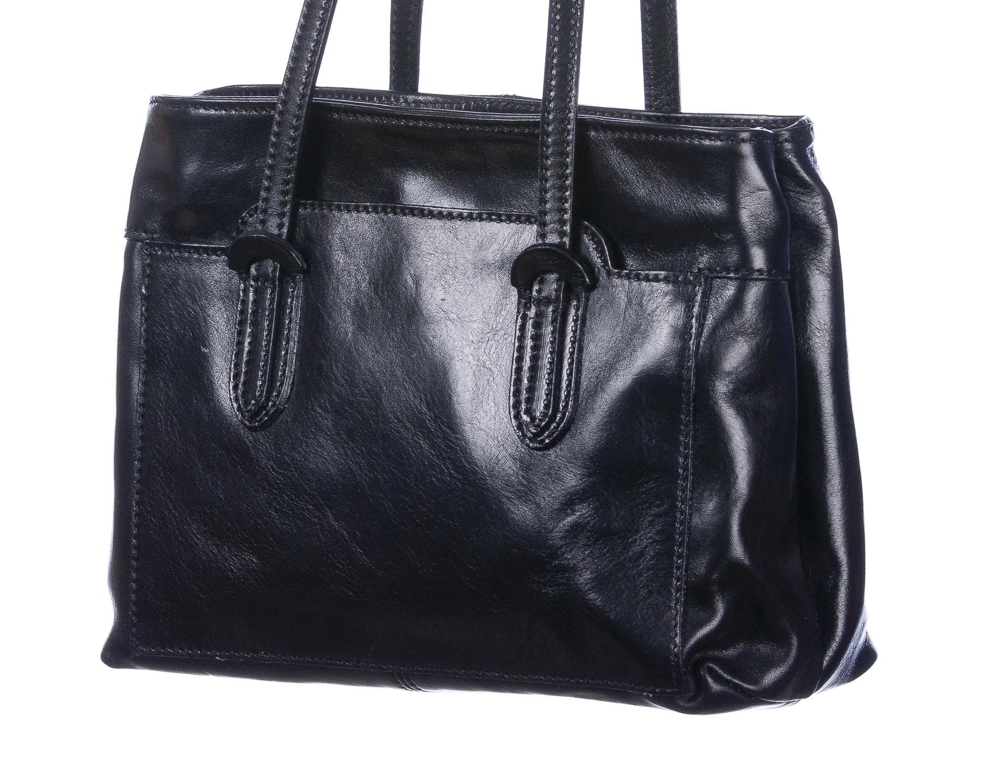 Borsa donna in vera pelle CHIAROSCURO mod. MINA small colore NERO Made in Italy