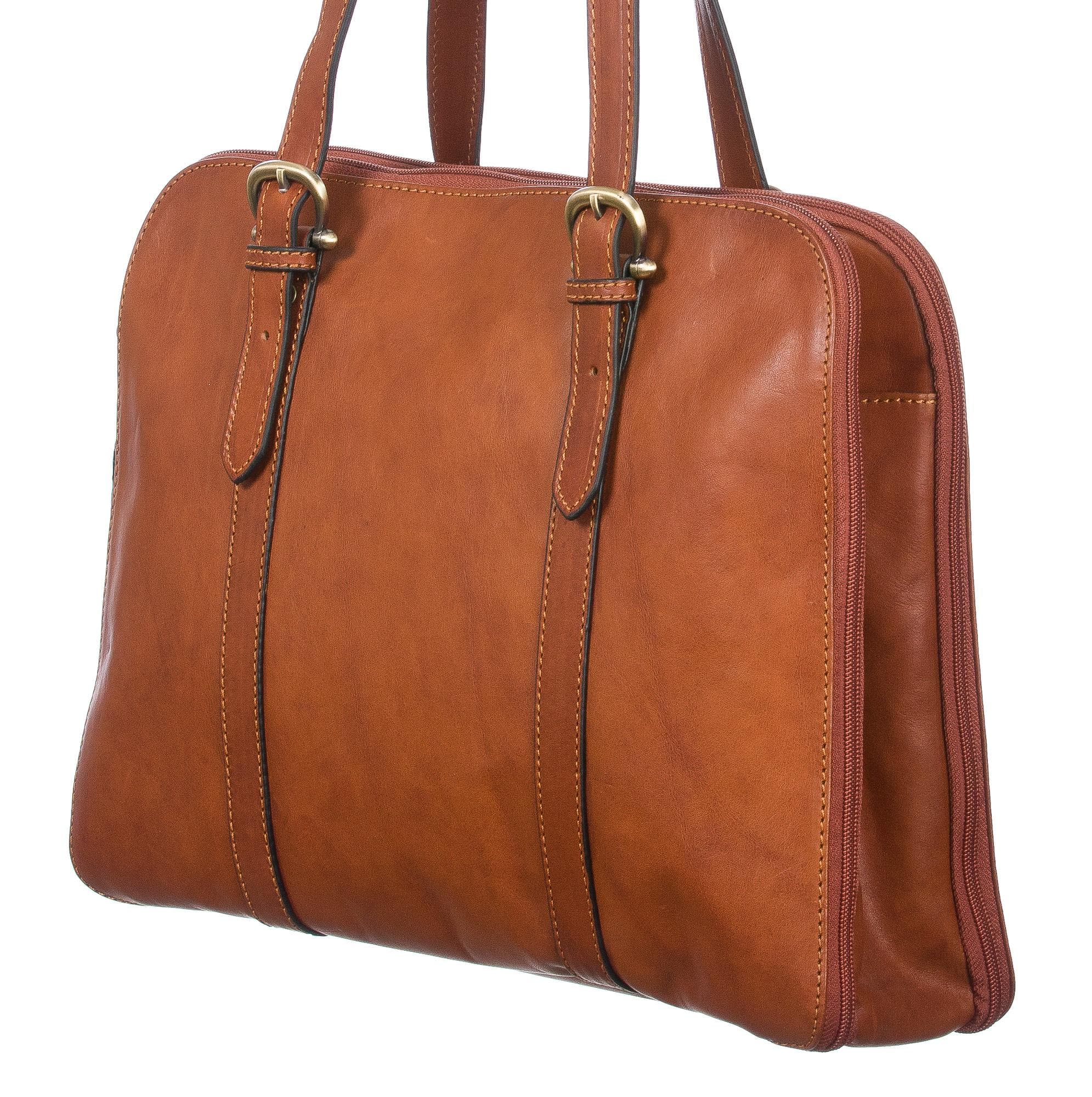 Borsa donna in vera pelle SANTINI mod. SELVAGGIA colore MIELE Made in Italy