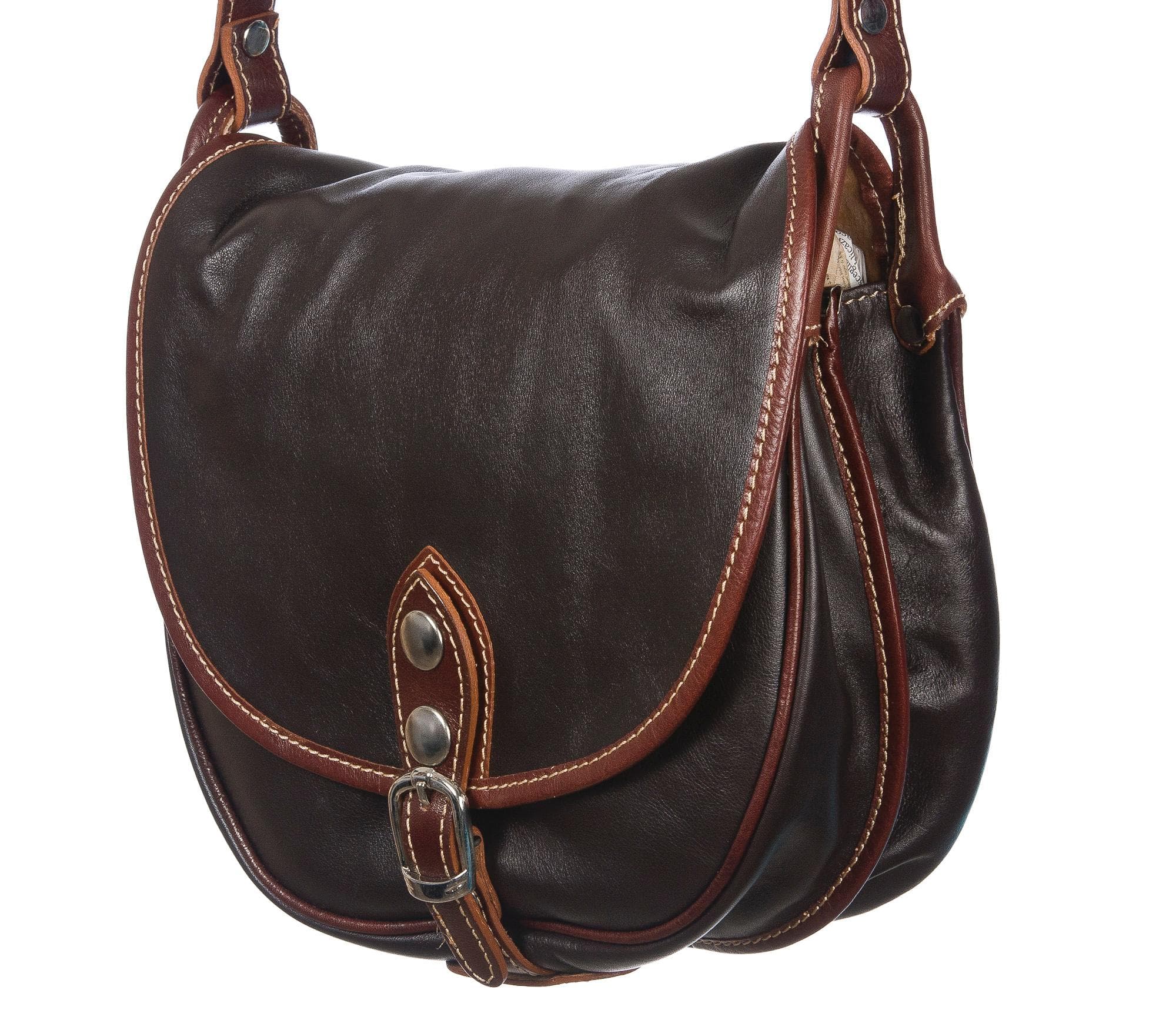 Borsa donna in vera pelle CHIAROSCURO mod. TATIANA colore TESTA DI MORO Made in Italy (Borsa)