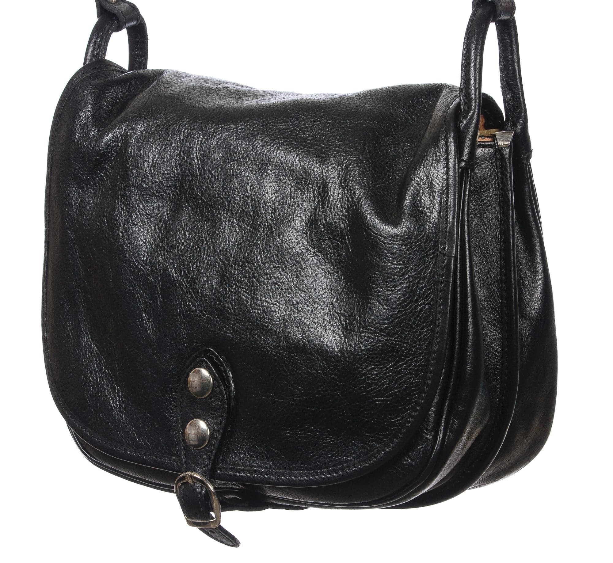 Borsa donna in vera pelle CHIAROSCURO mod. TERESA colore NERO Made in Italy