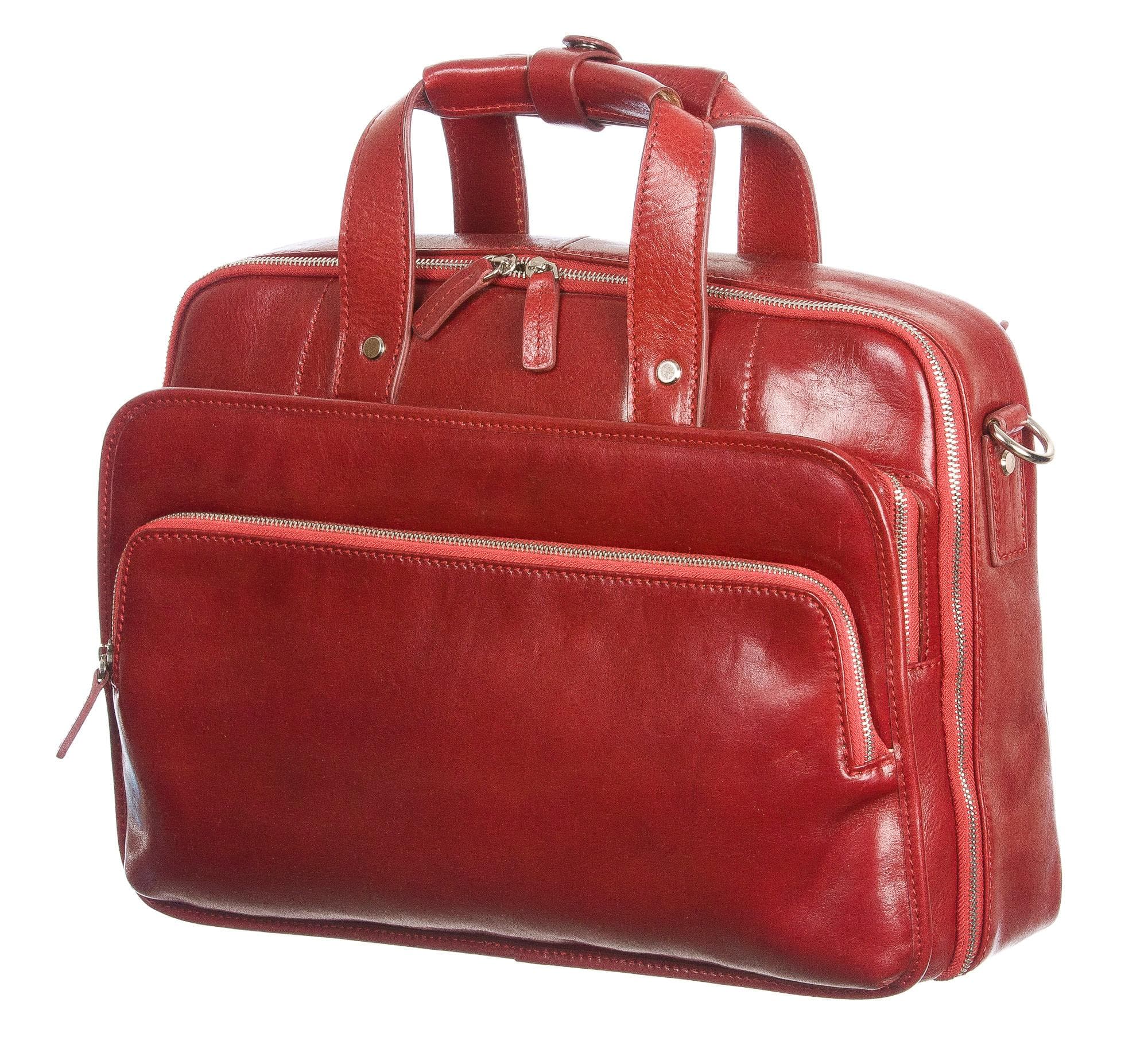 Cartella ufficio / lavoro in vera pelle CHIAROSCURO mod. GIACOMO colore ROSSO Made in Italy.
