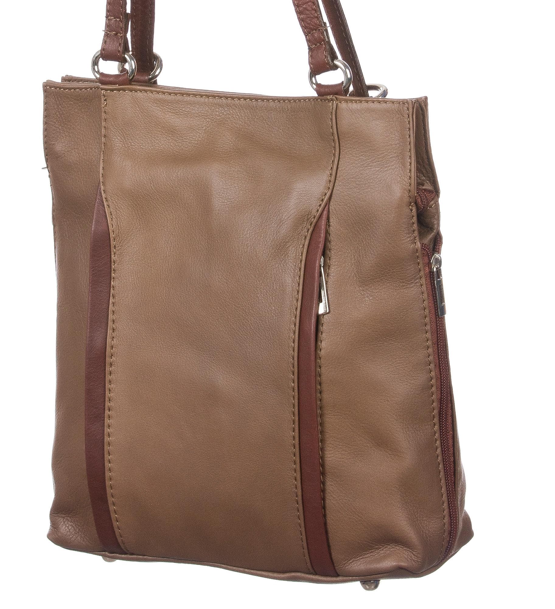 Borsa zaino in vera pelle.