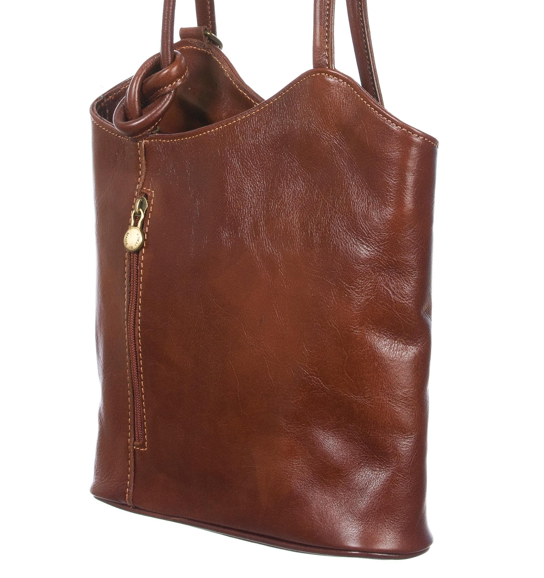 Borsa zaino in pelle.