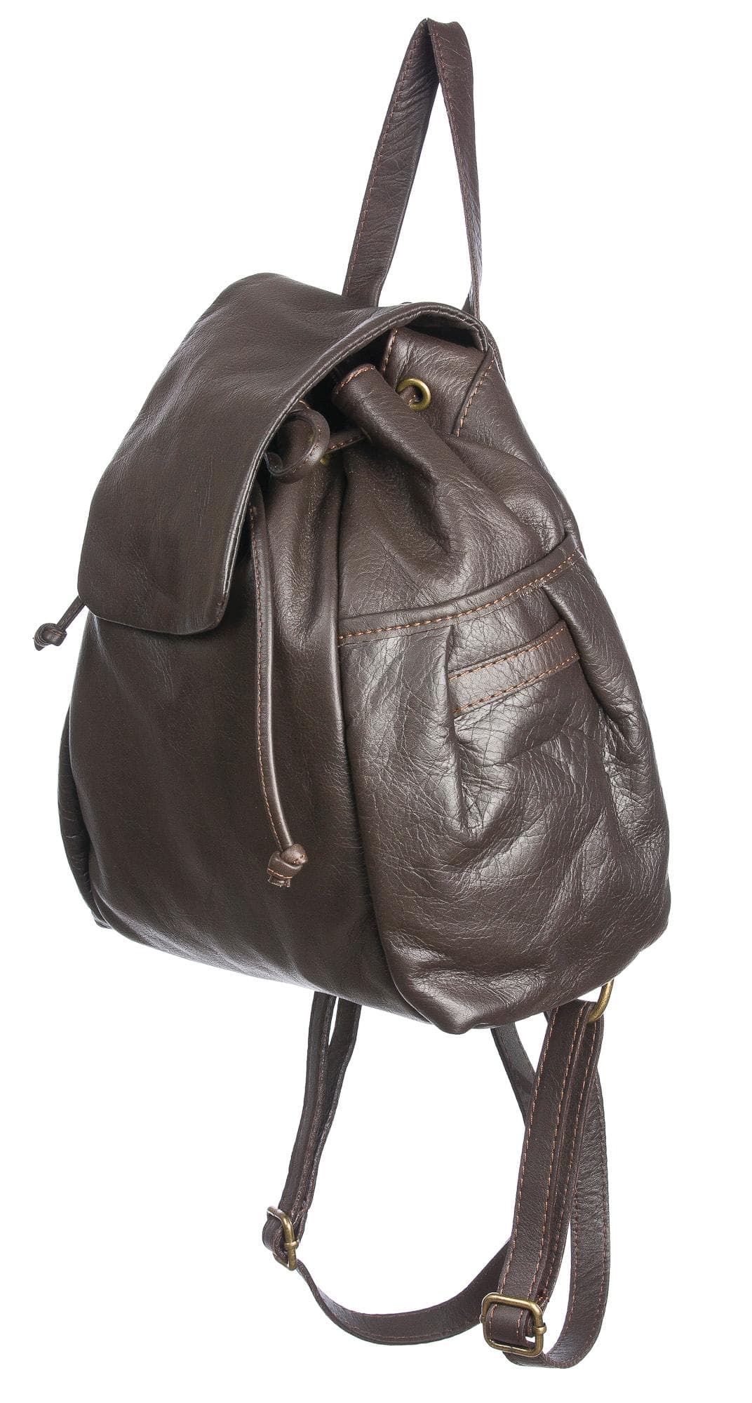 Borsa zaino in pelle.