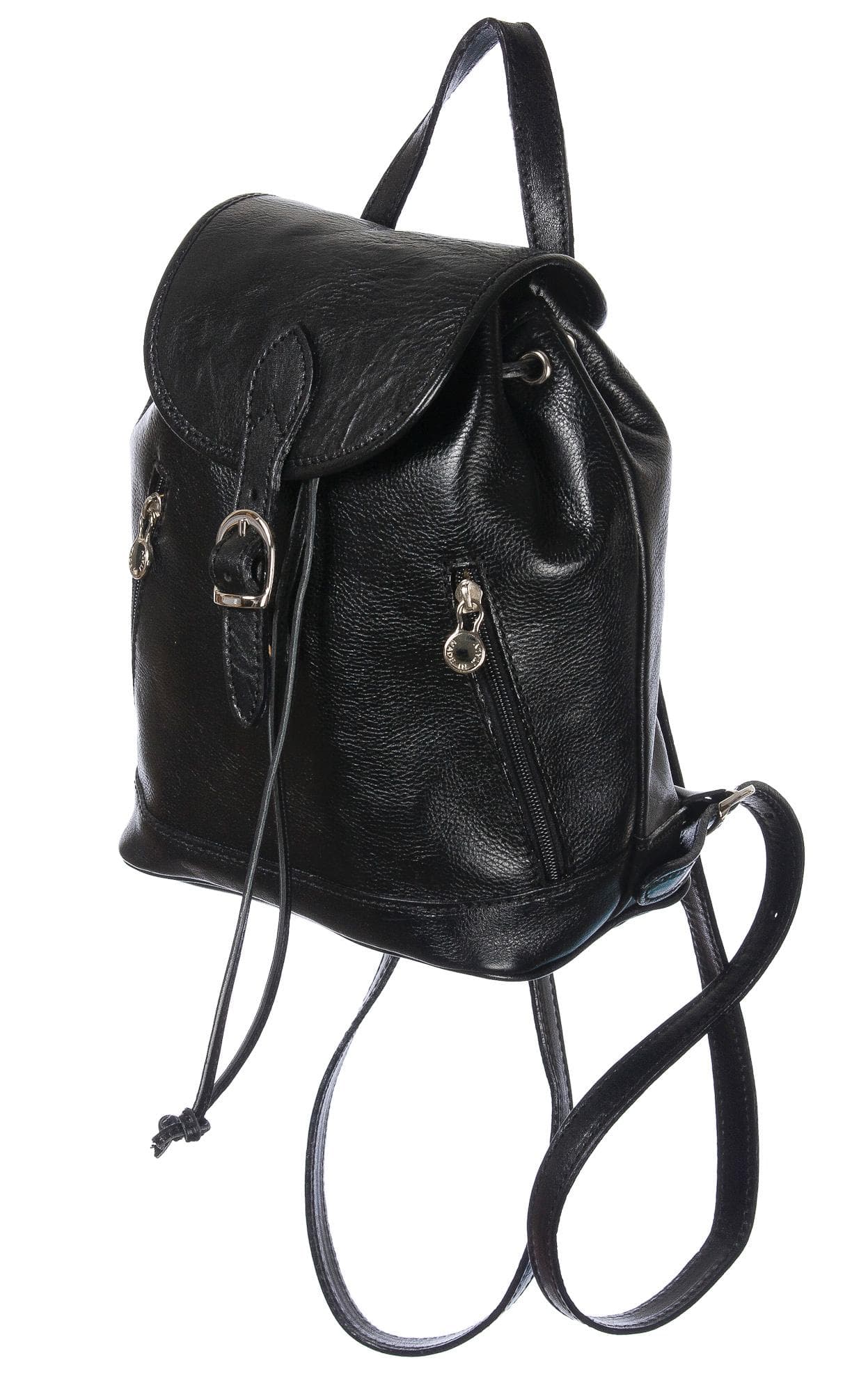 Zaino in vera pelle CHIAROSCURO mod. MONTE LEONE colore NERO Made in Italy.