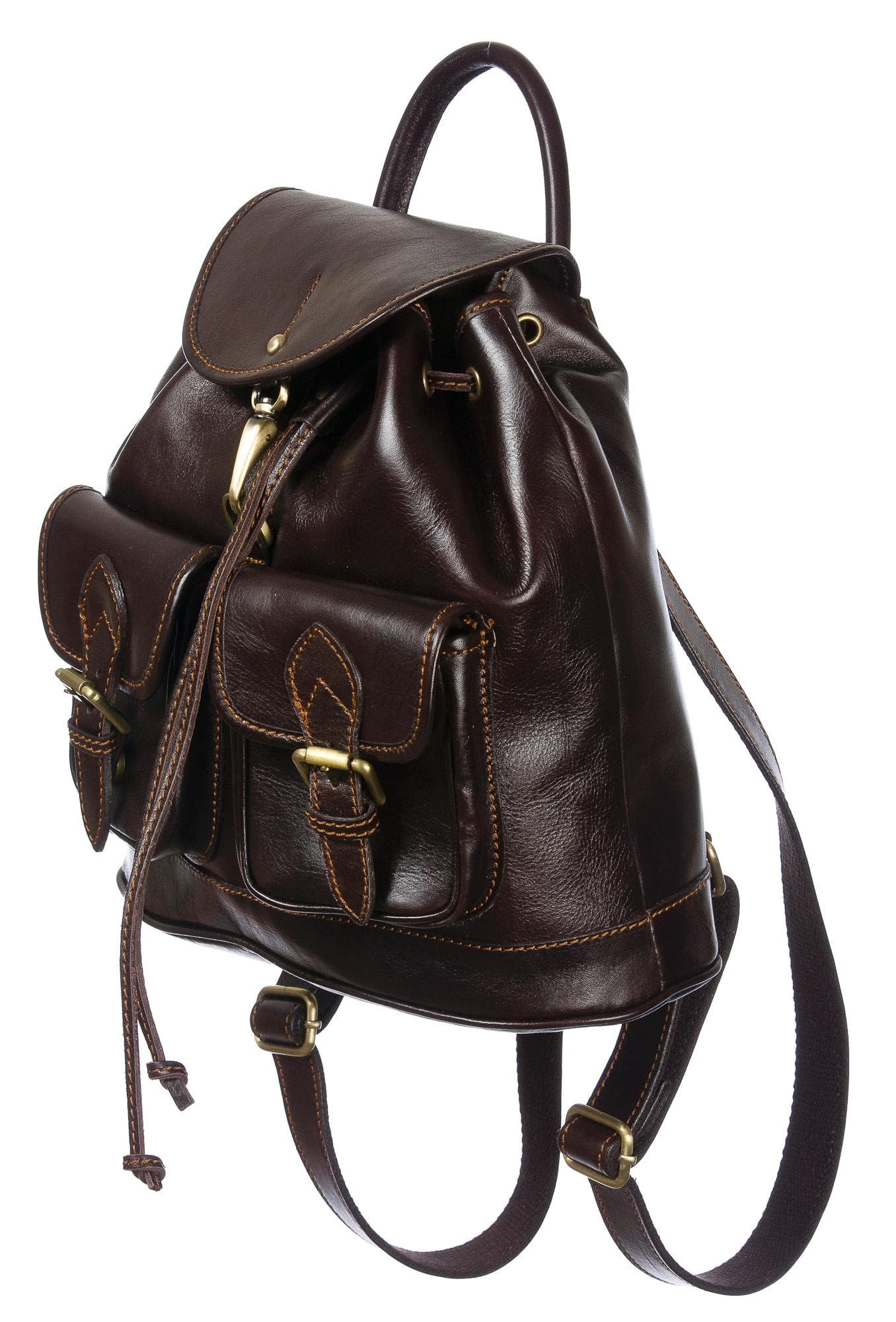 Borsa zaino in vera pelle.