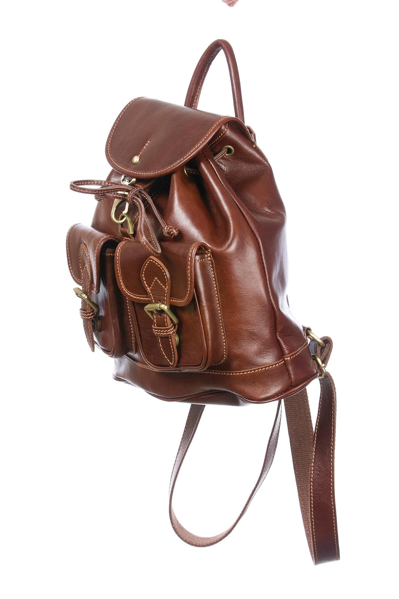 Borsa zaino in vera pelle.