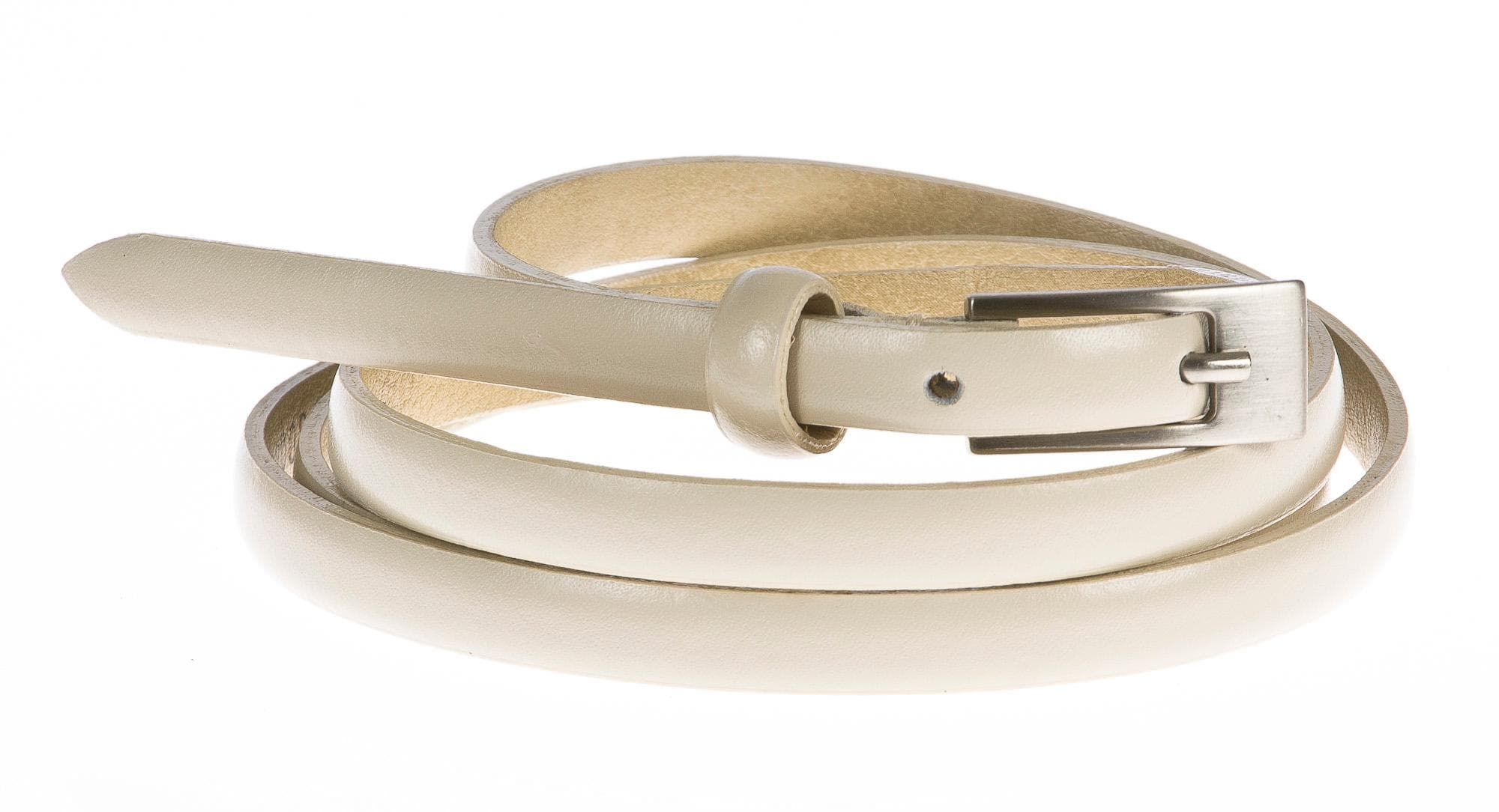 Cintura donna in vera pelle GIULY mod. LISBONA colore BEIGE Made in Italy