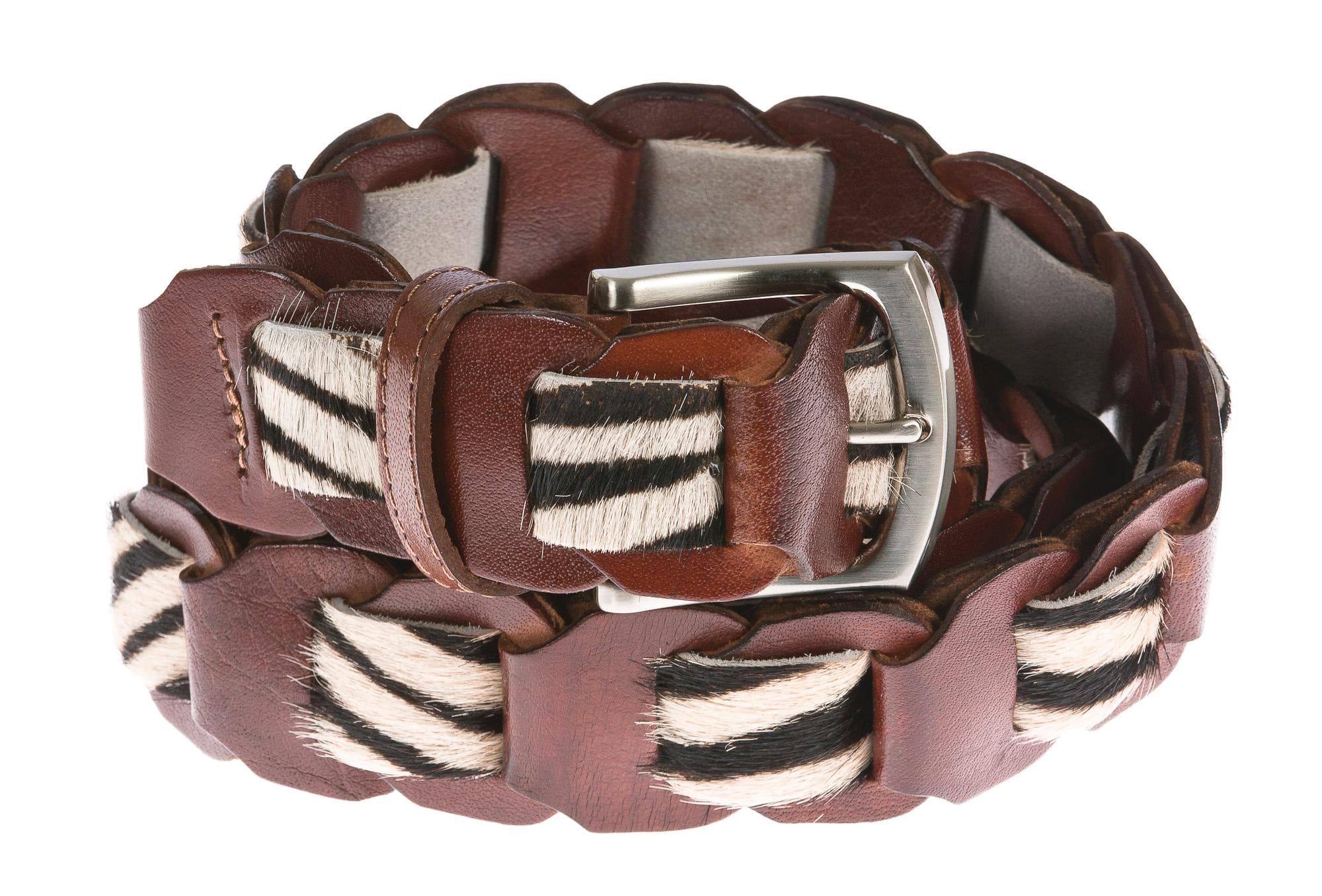 Cintura donna in vera pelle CHIAROSCURO mod. SAVONA colore MARRONE Made in Italy