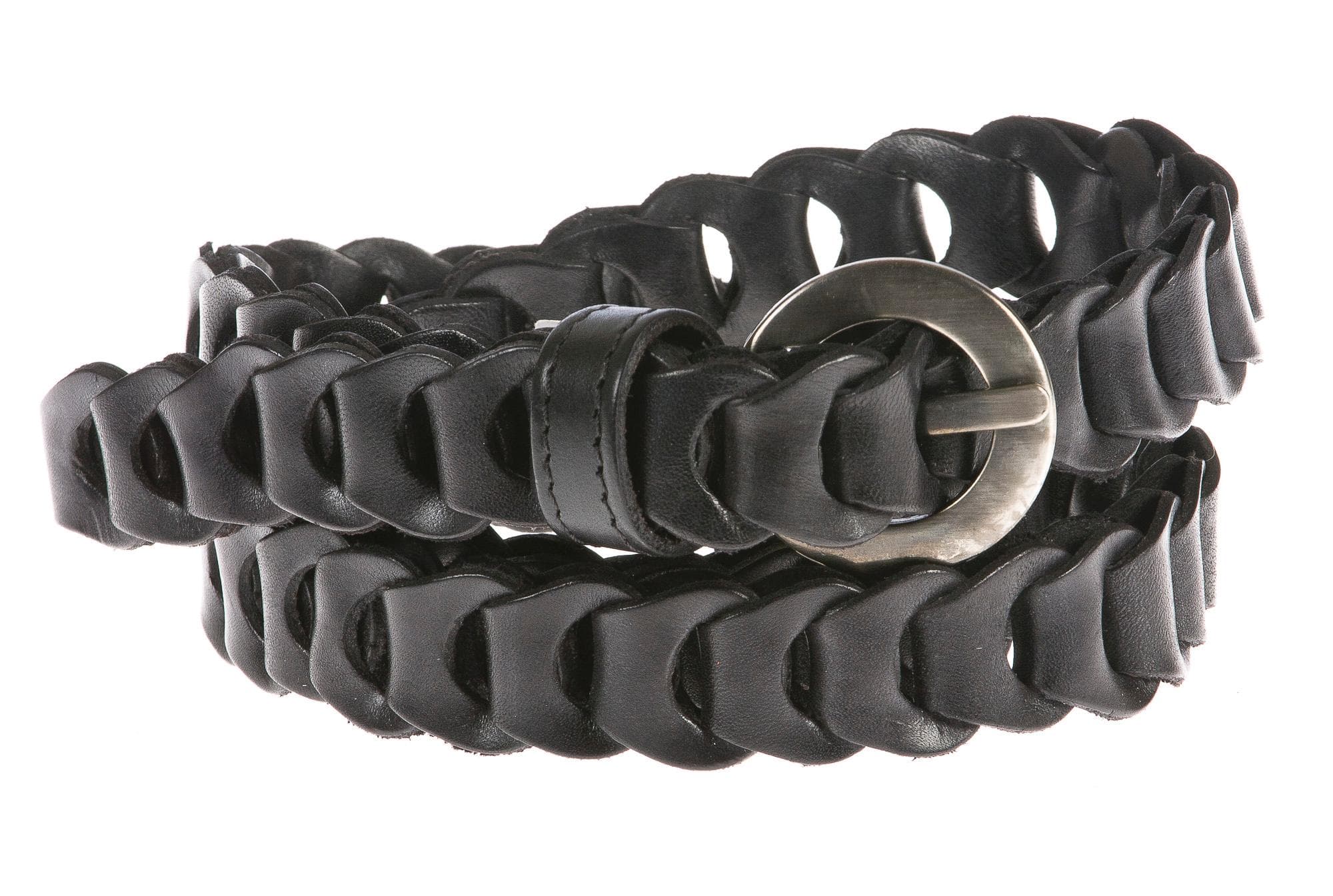Cintura donna in vera pelle CHIAROSCURO mod. VERONA colore NERO Made in Italy