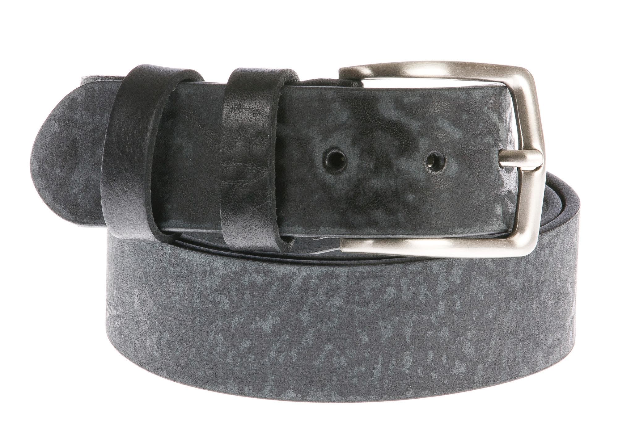 Cintura uomo in vera pelle CHIAROSCURO mod. BARI colore NERO Made in Italy