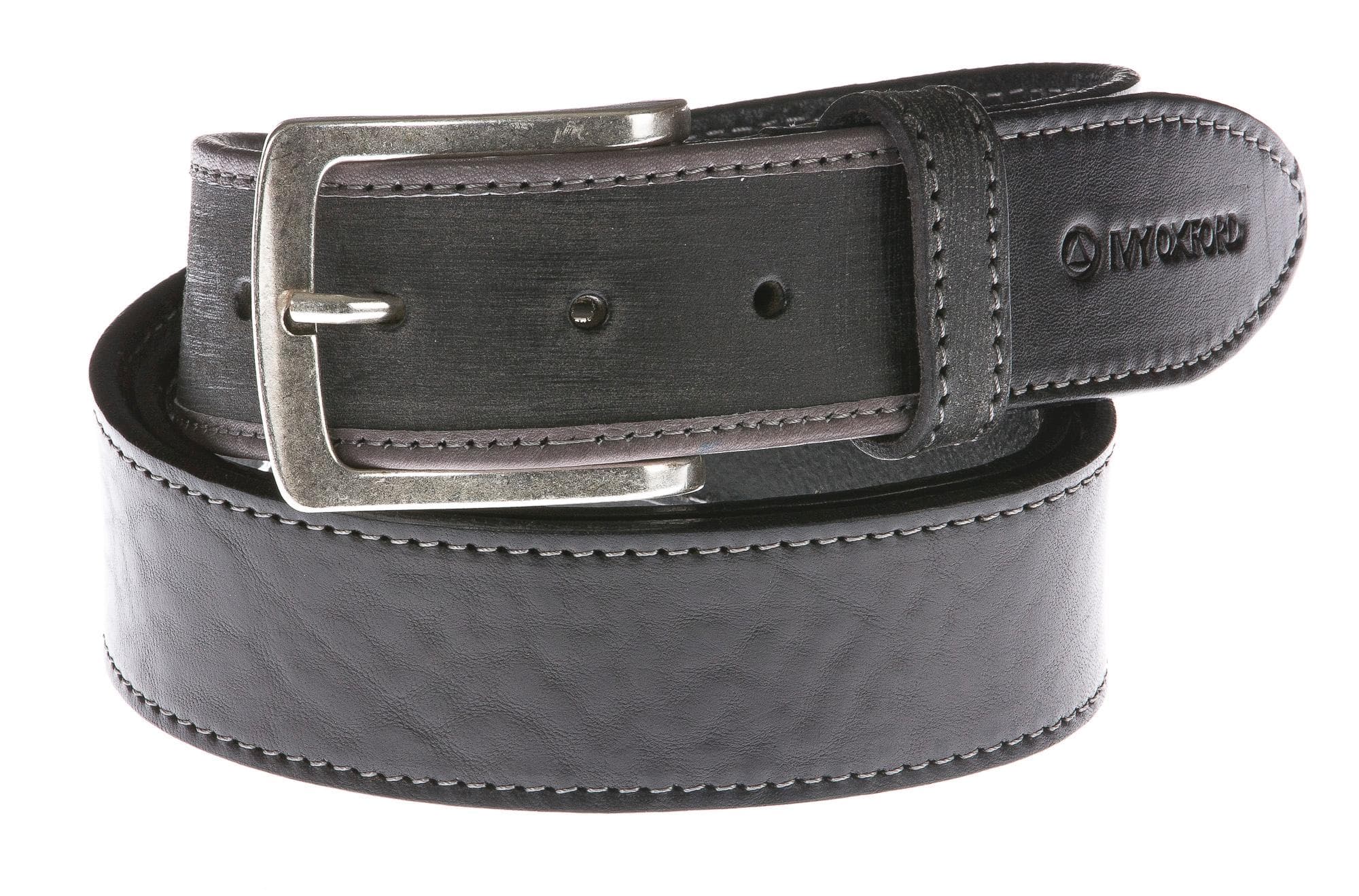 Cintura uomo in vera pelle IVYOXFORD mod. ANKARA colore NERO Made in Italy (Cintura)
