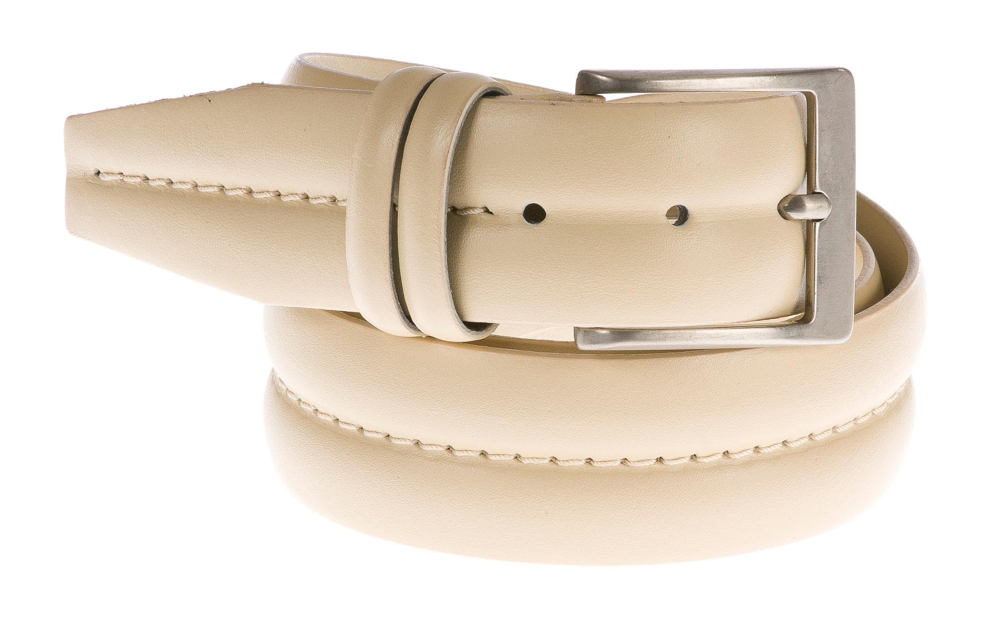 Cintura uomo in vera pelle CHIAROSCURO mod. CESENATICO colore BEIGE Made in Italy