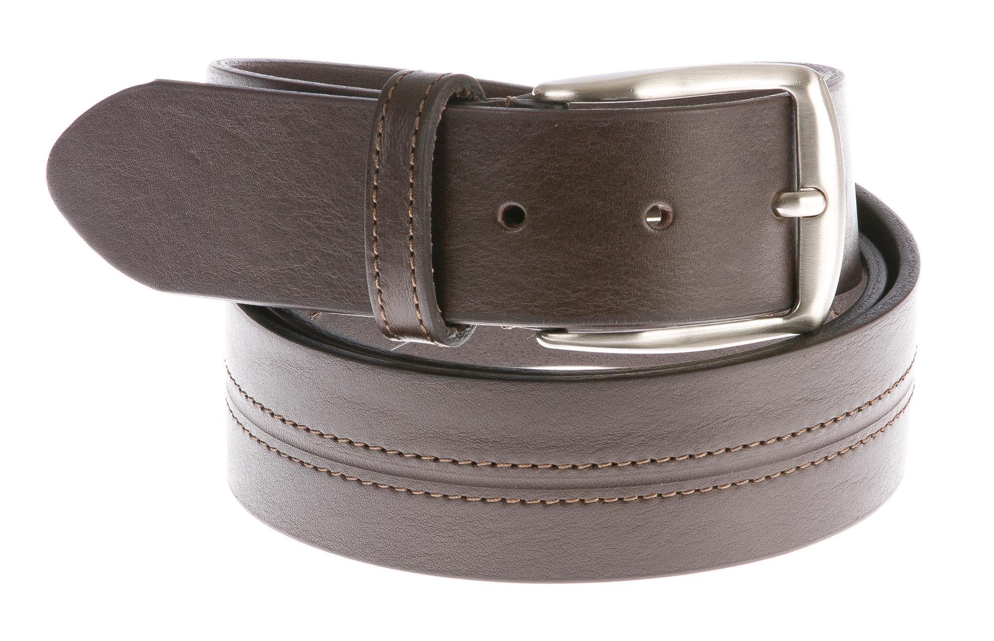 Cintura uomo in vera pelle CHIAROSCURO mod. CHIETI colore TESTA DI MORO Made in Italy
