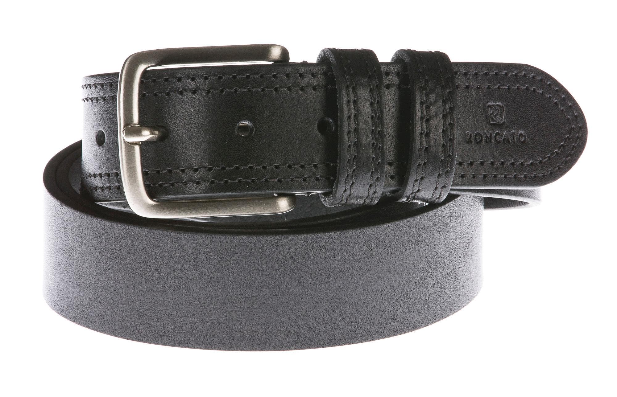Cintura uomo in vera pelle RONCATO mod. DAMASCO colore NERO Made in Italy