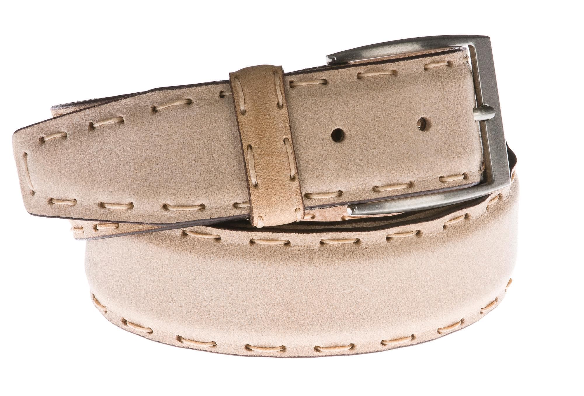 Cintura uomo in vera pelle GP & MAX mod. LUCCA colore BEIGE Made in Italy
