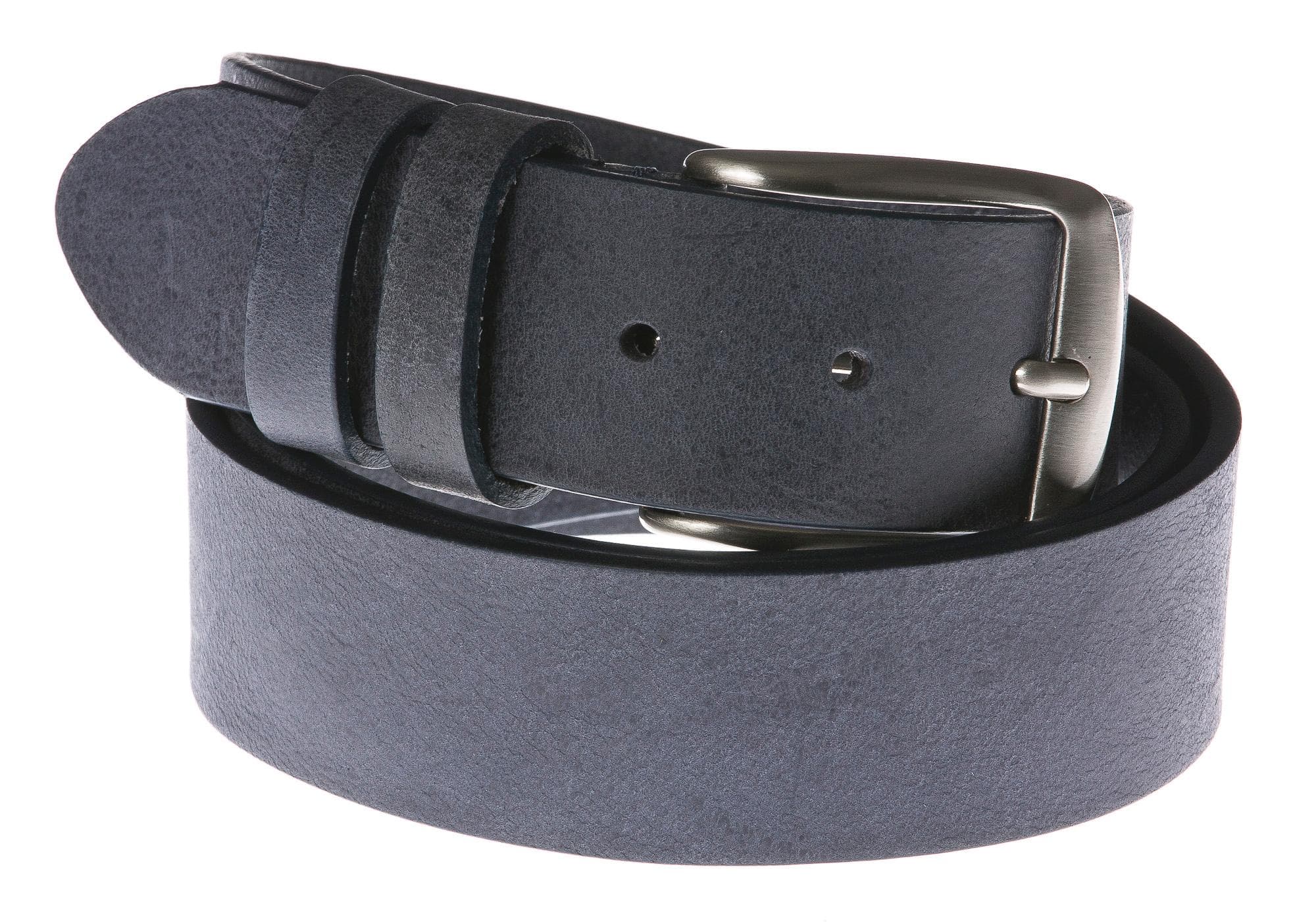Cintura uomo in vera pelle CHIAROSCURO mod. RIO colore BLU Made in Italy