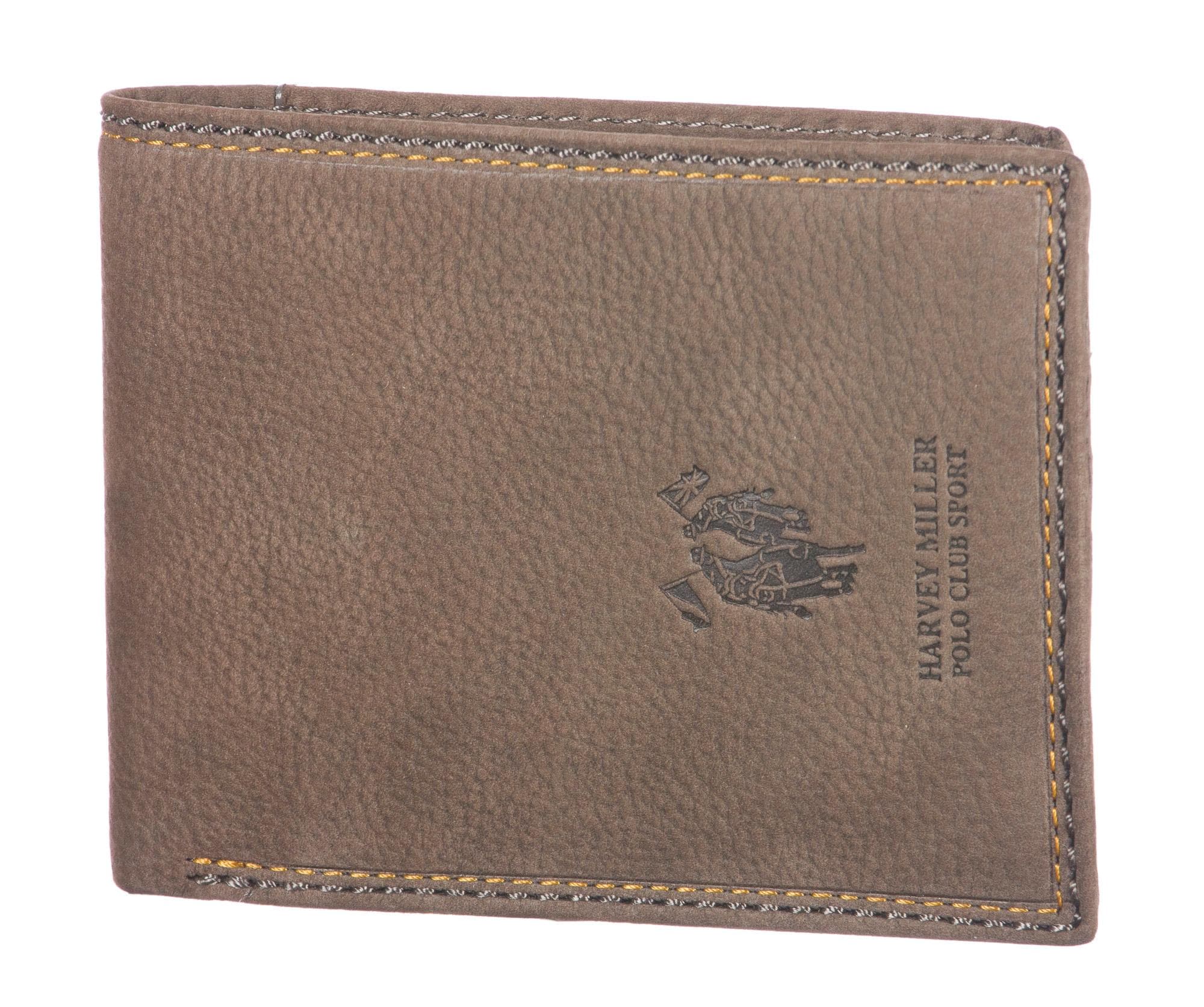 Portafoglio uomo in vera pelle HARVEY MILLER mod. LIBIA colore MARRONE Made in Italy