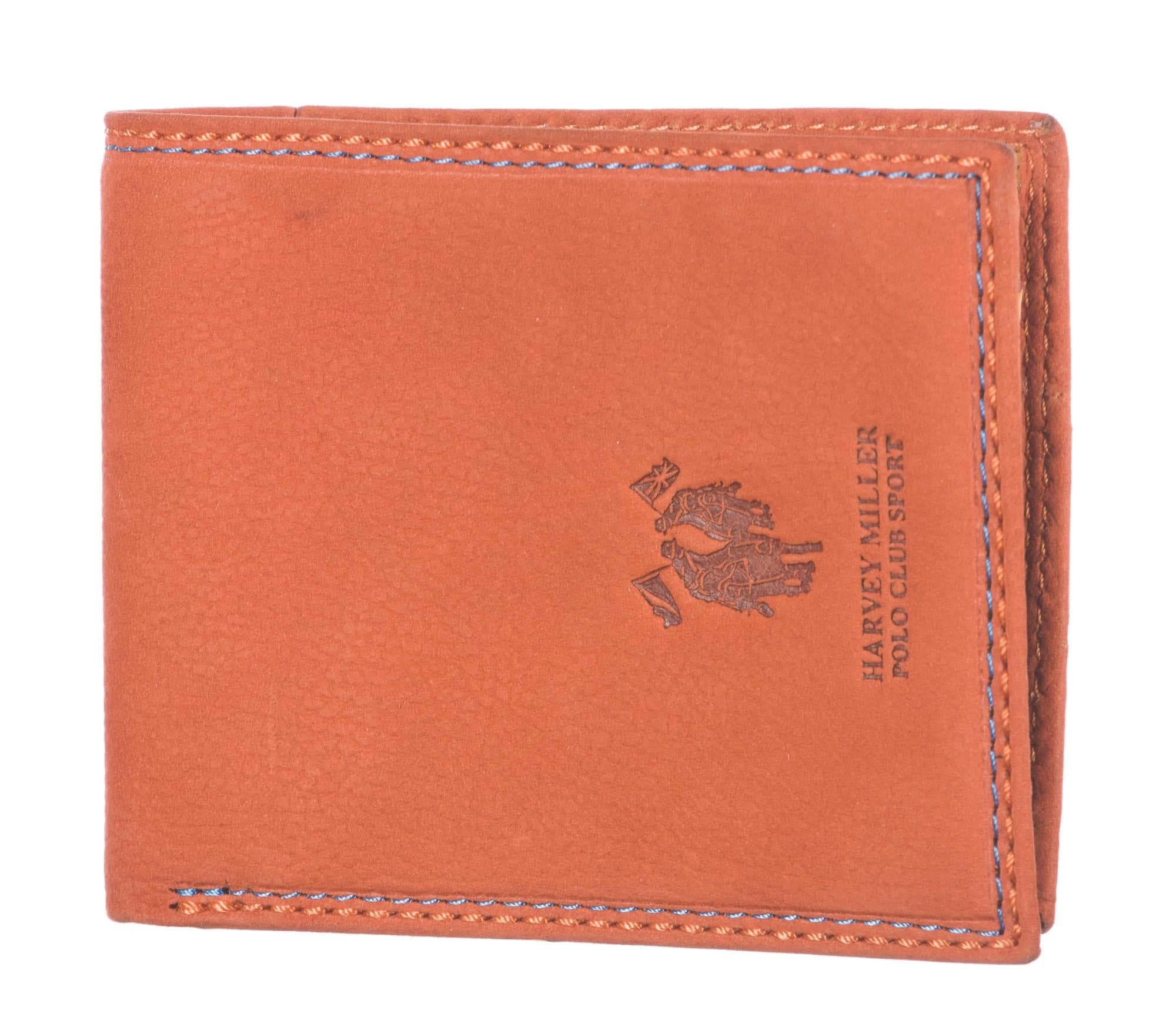 Portafoglio uomo in vera pelle HARVEY MILLER mod. LIBIA colore ARANCIO Made in Italy