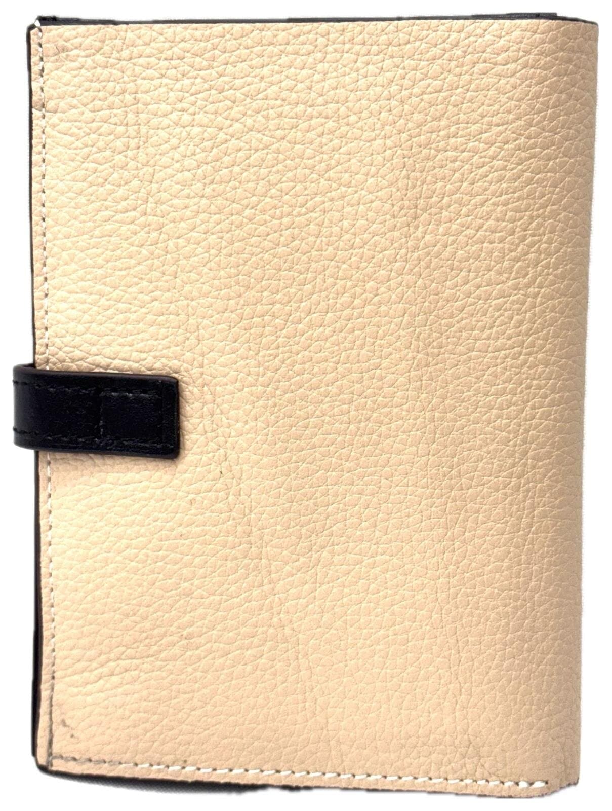 ABELIA MINI : portafoglio donna, pelle morbida, super sottile, colore : TAUPE / NERO, Made in Italy