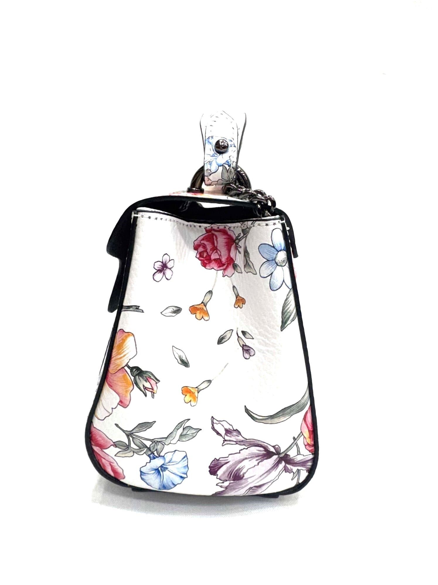 AGNES : borsa donna mini, pelle saffiano, colore : bianco / fiore, Made in Italy