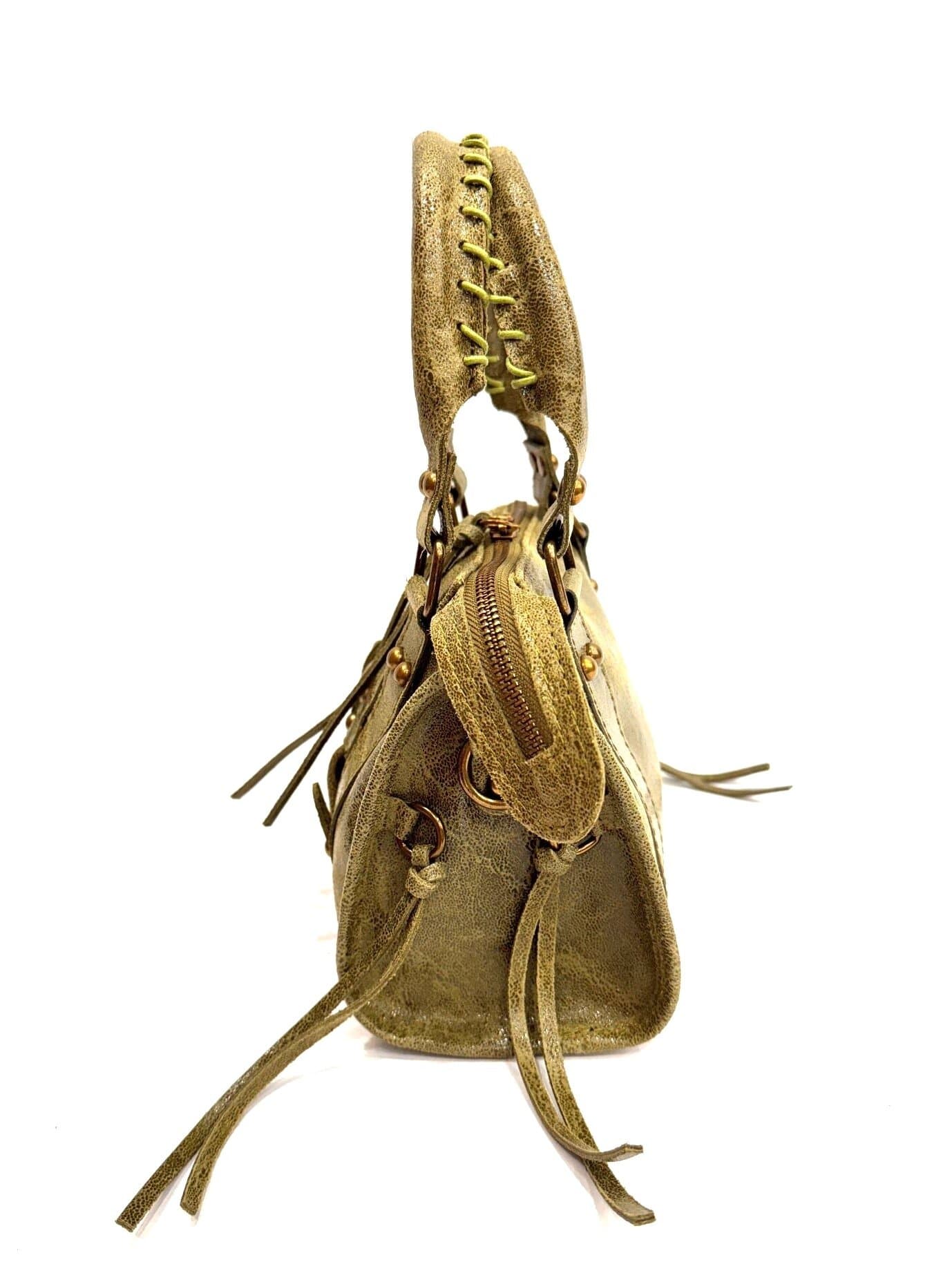 Borsa a tracolla da donna in vera pelle BELINDA SMALL, colore VERDE, CHIAROSCURO, Made in Italy