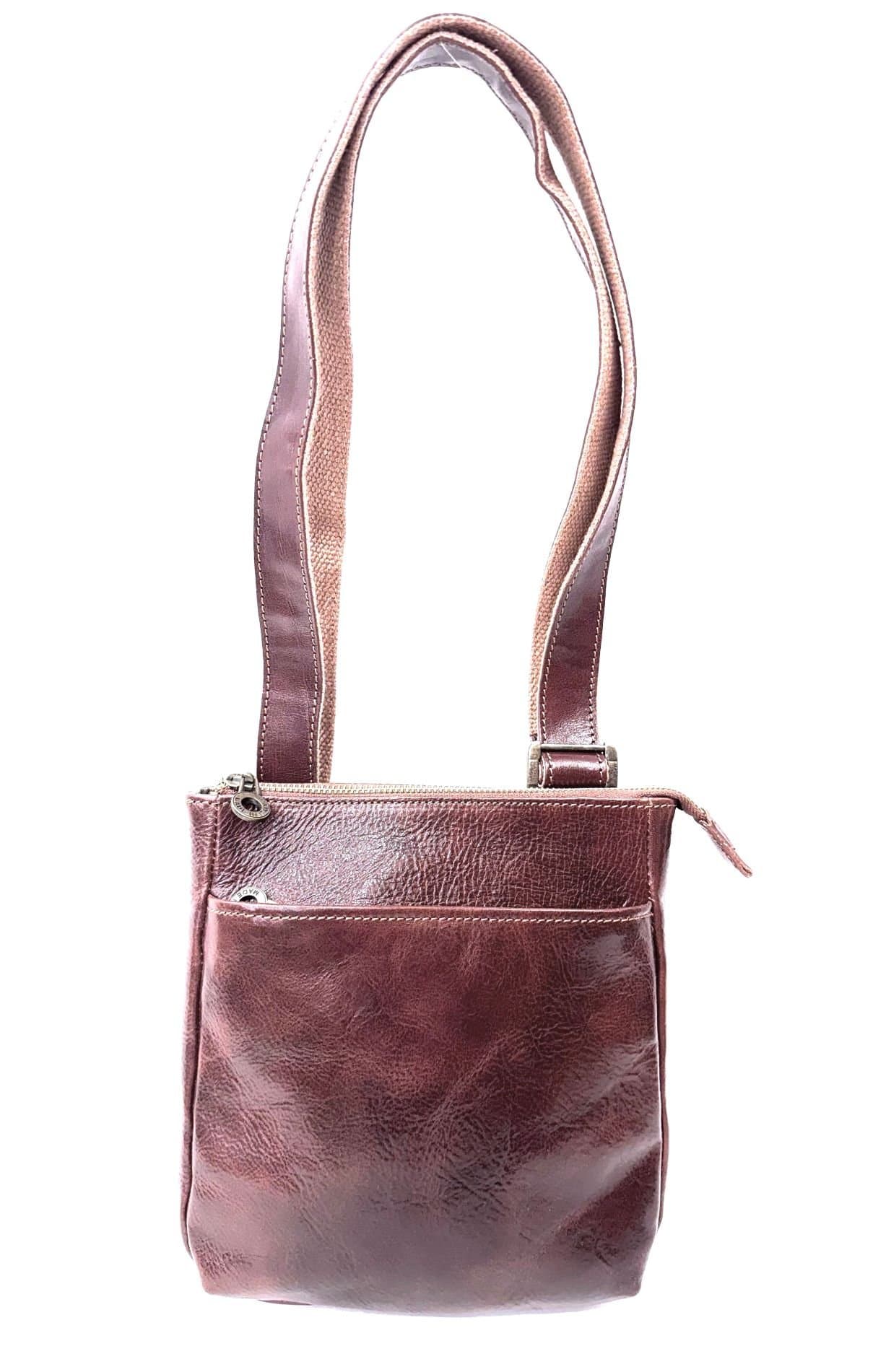 Borsa a tracolla da uomo in vera pelle FABRIZIO, colore BLU, CHIAROSCURO, Made in Italy