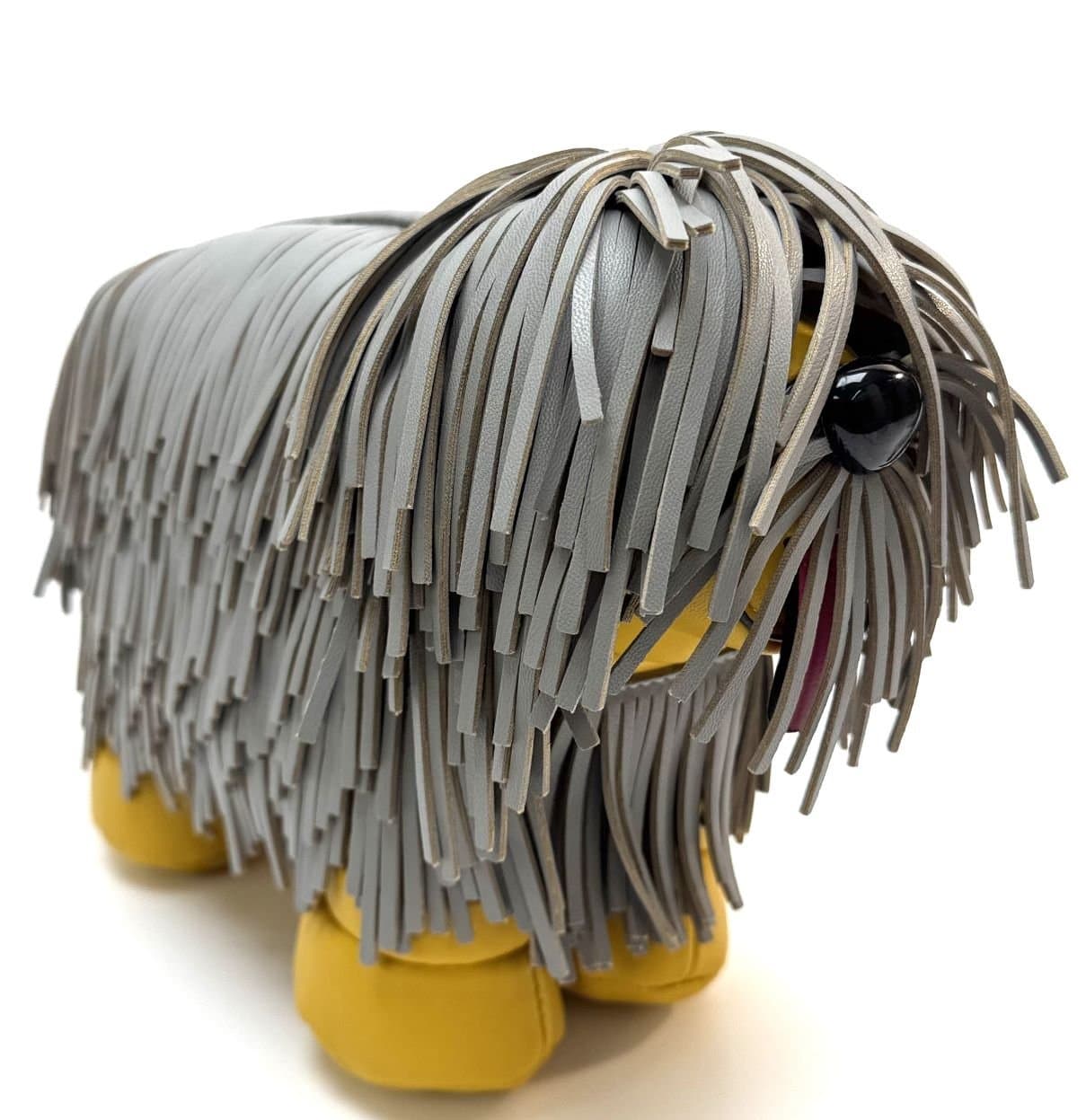 Borsa Kira Dog con tracolla, Cosplay Steampunk, ecopelle, colore GRIGIO, ARIANNA DINI DESIGN