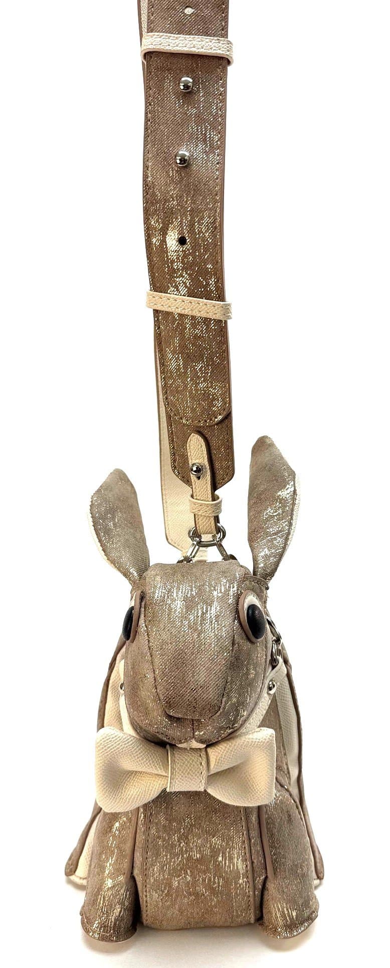 Borsa BUNNY con tracolla, Cosplay Steampunk, ecopelle, colore BEIGE, ARIANNA DINI DESIGN