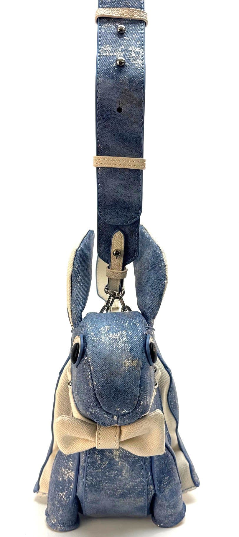 Borsa BUNNY con tracolla, Cosplay Steampunk, ecopelle, colore BLU, ARIANNA DINI DESIGN.