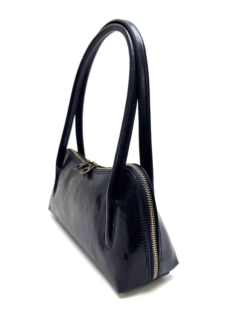 Borsa donna in vera pelle CHIAROSCURO mod. EDA colore BLU, Made in Italy