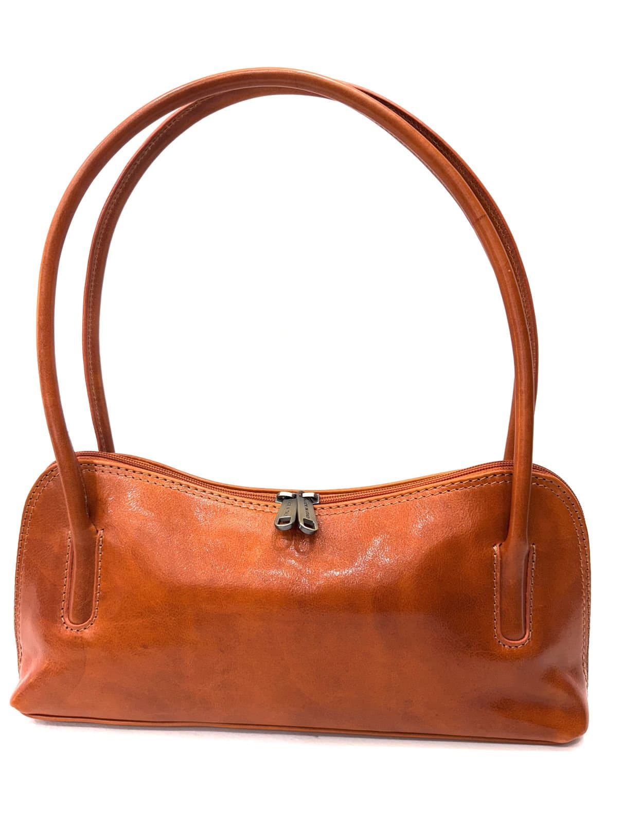 Borsa donna in vera pelle CHIAROSCURO mod. EDA colore MIELE Made in Italy