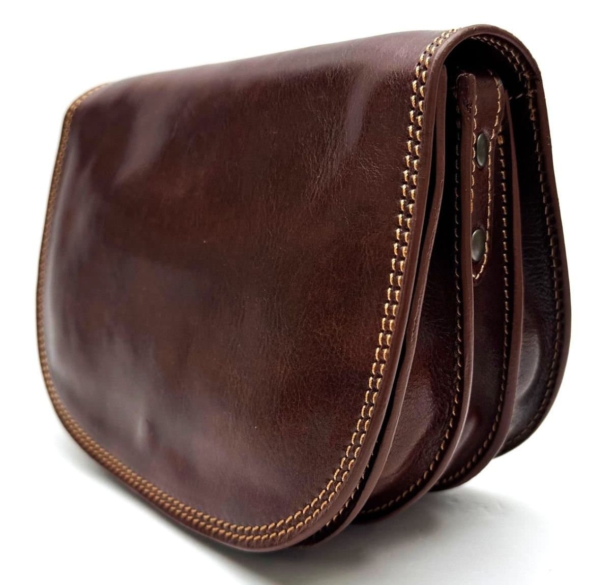 Borsa donna in vera pelle CHIAROSCURO mod. NOEMI colore MARRONE, borsa Tolfa, Made in Italy