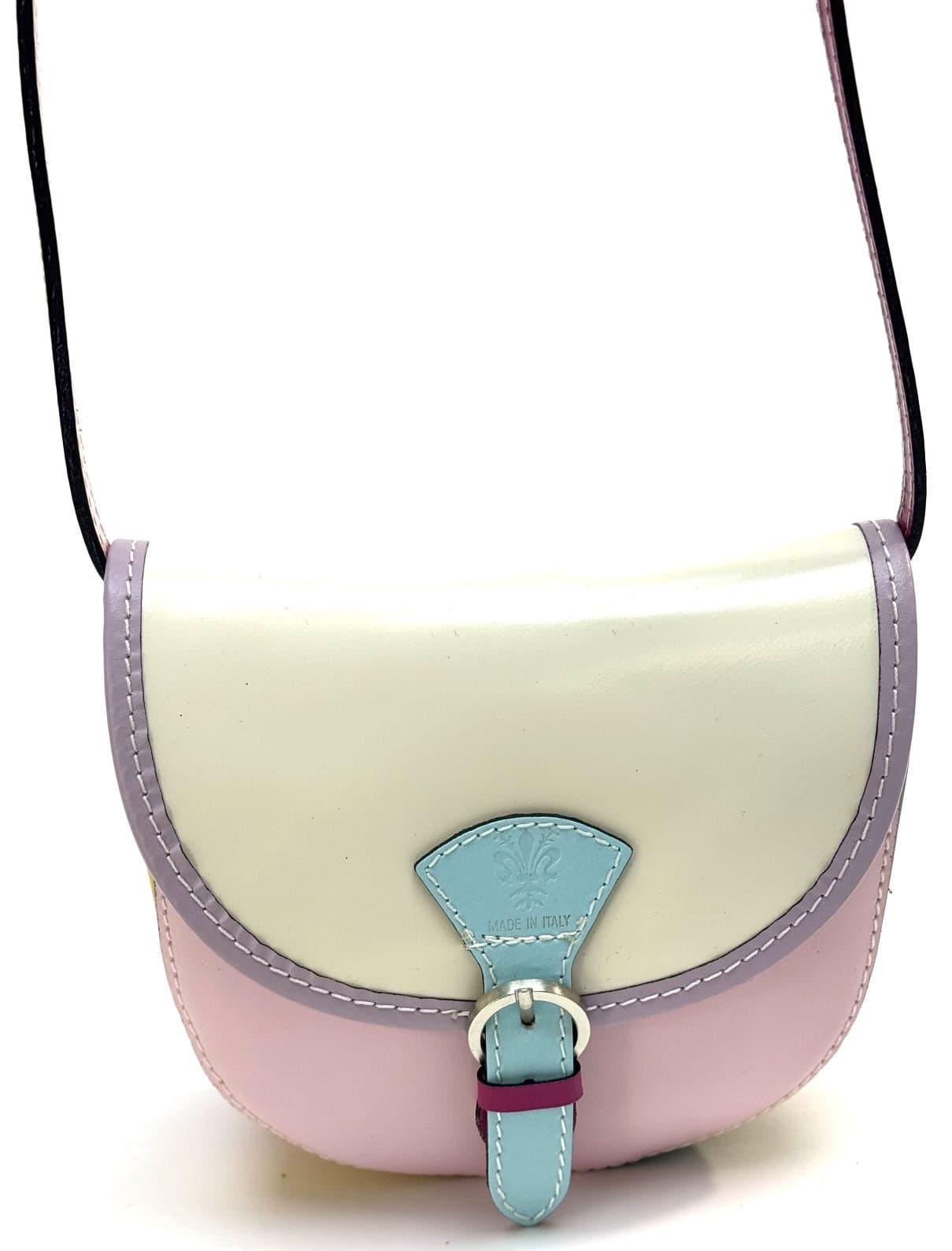 Borsa donna in vera pelle CHIAROSCURO mod. RAMONA colore MULTICOLORE RANDOM ESTIVO, Made in Italy - E48