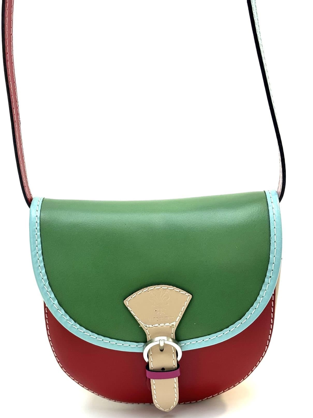 Borsa donna in vera pelle CHIAROSCURO mod. RAMONA colore MULTICOLORE RANDOM ESTIVO, Made in Italy - E49