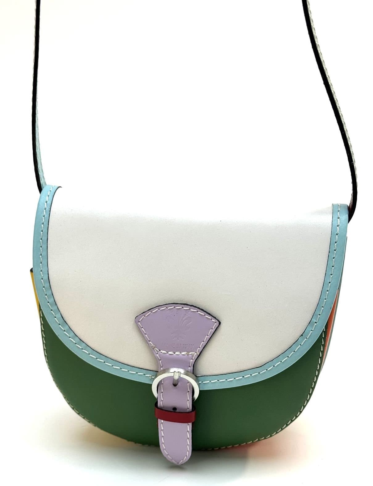 Borsa donna in vera pelle CHIAROSCURO mod. RAMONA colore MULTICOLORE RANDOM ESTIVO, Made in Italy - E51