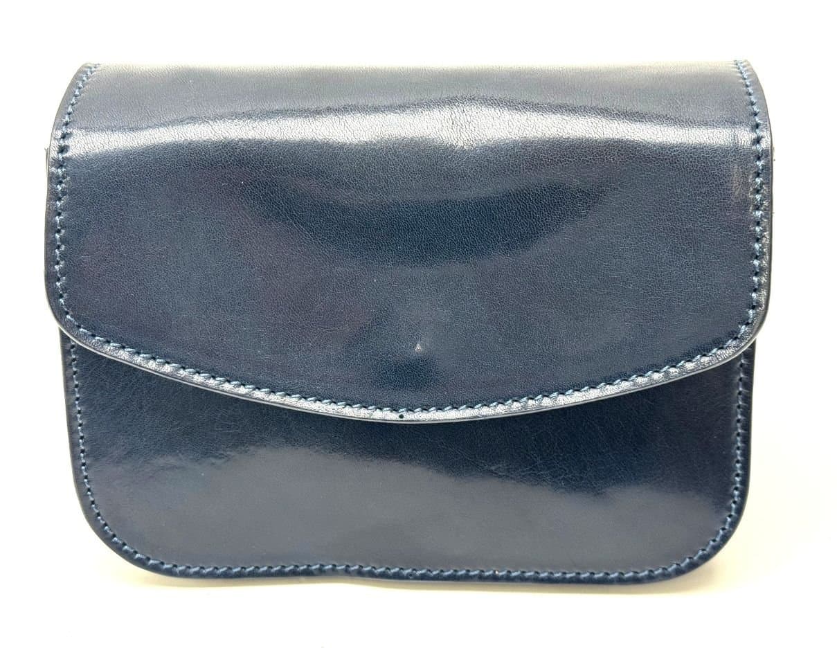Borsa donna in vera pelle CHIAROSCURO mod. REBECCA colore BLU Made in Italy