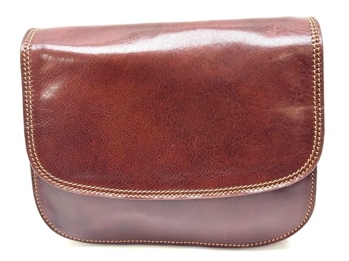 Borsa donna in vera pelle CHIAROSCURO mod. TAMMY colore MARRONE, borsa Tolfa, Made in Italy