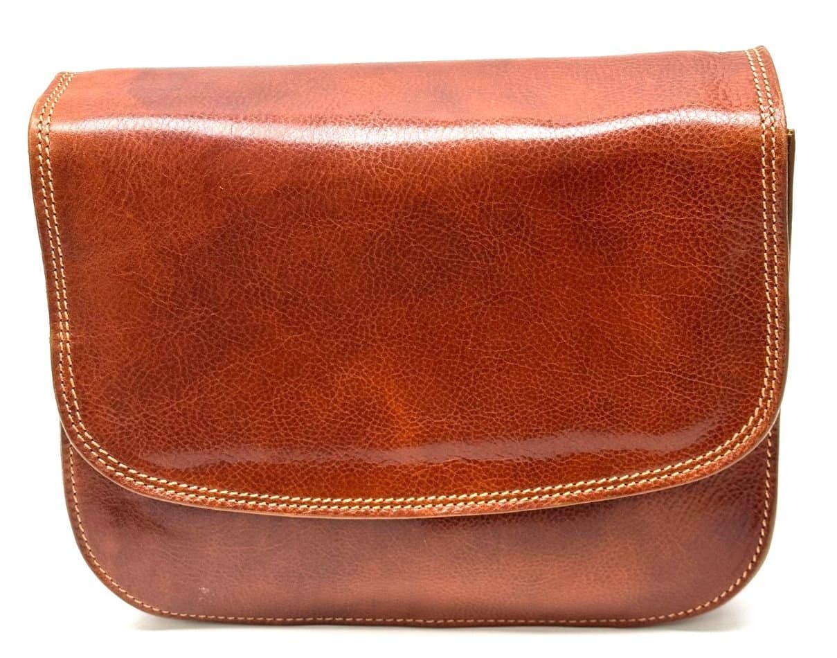 Borsa donna in vera pelle CHIAROSCURO mod. TAMMY colore MIELE, borsa Tolfa, Made in Italy