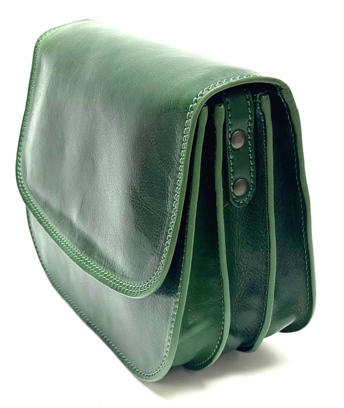 Borsa donna in vera pelle CHIAROSCURO mod. TAMMY colore VERDE, borsa Tolfa, Made in Italy