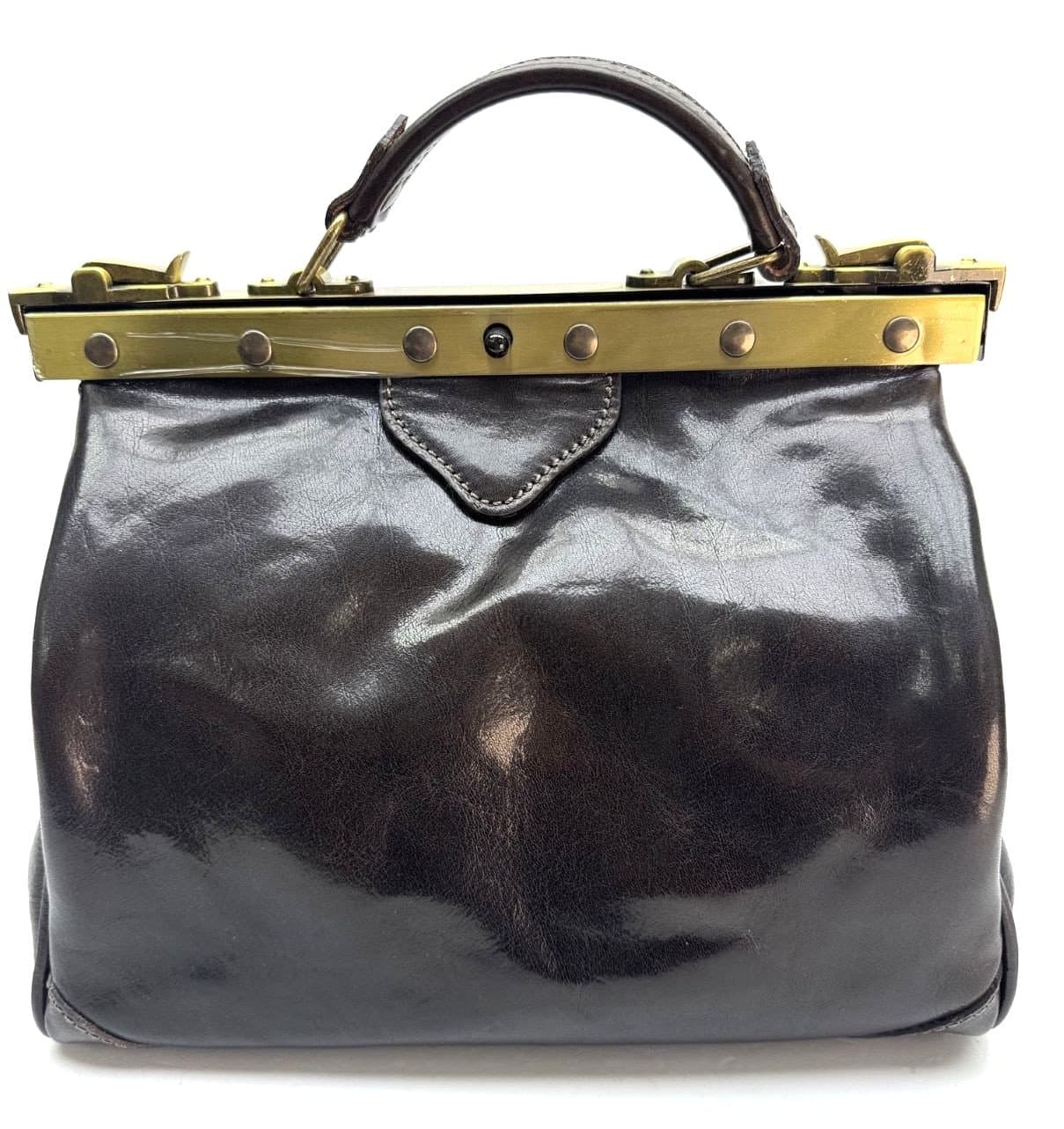 Borsa donna in vera pelle CHIAROSCURO mod. TARO colore TESTA DI MORO Made in Italy