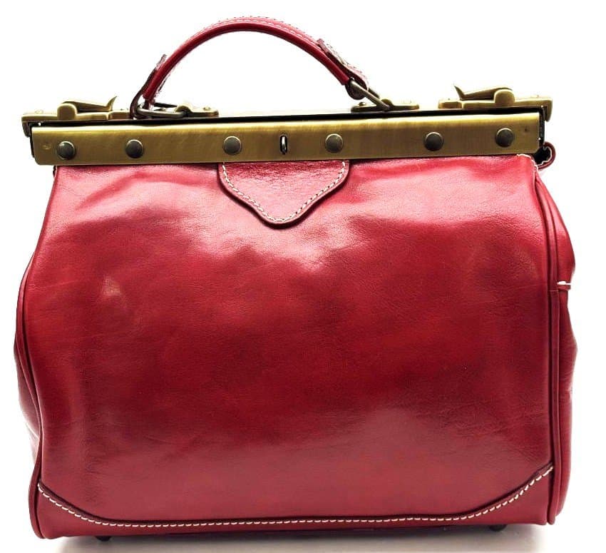 Borsa donna in vera pelle CHIAROSCURO mod. TARO colore ROSSO Made in Italy