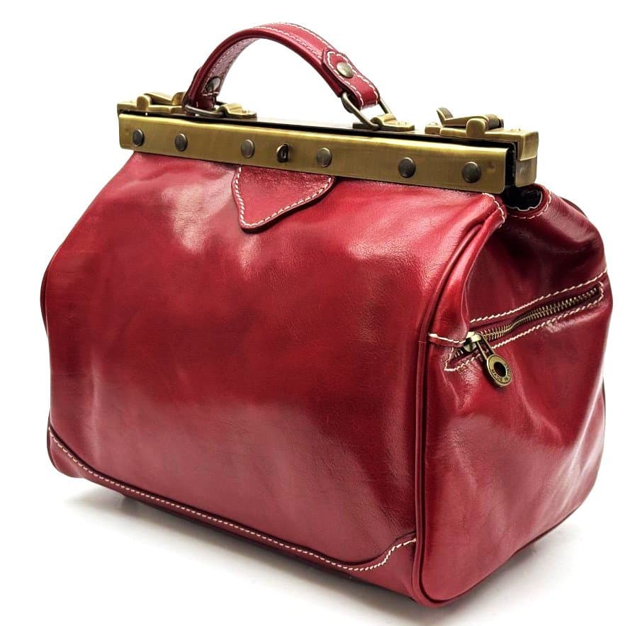 Borsa donna in vera pelle CHIAROSCURO mod. TARO colore ROSSO Made in Italy