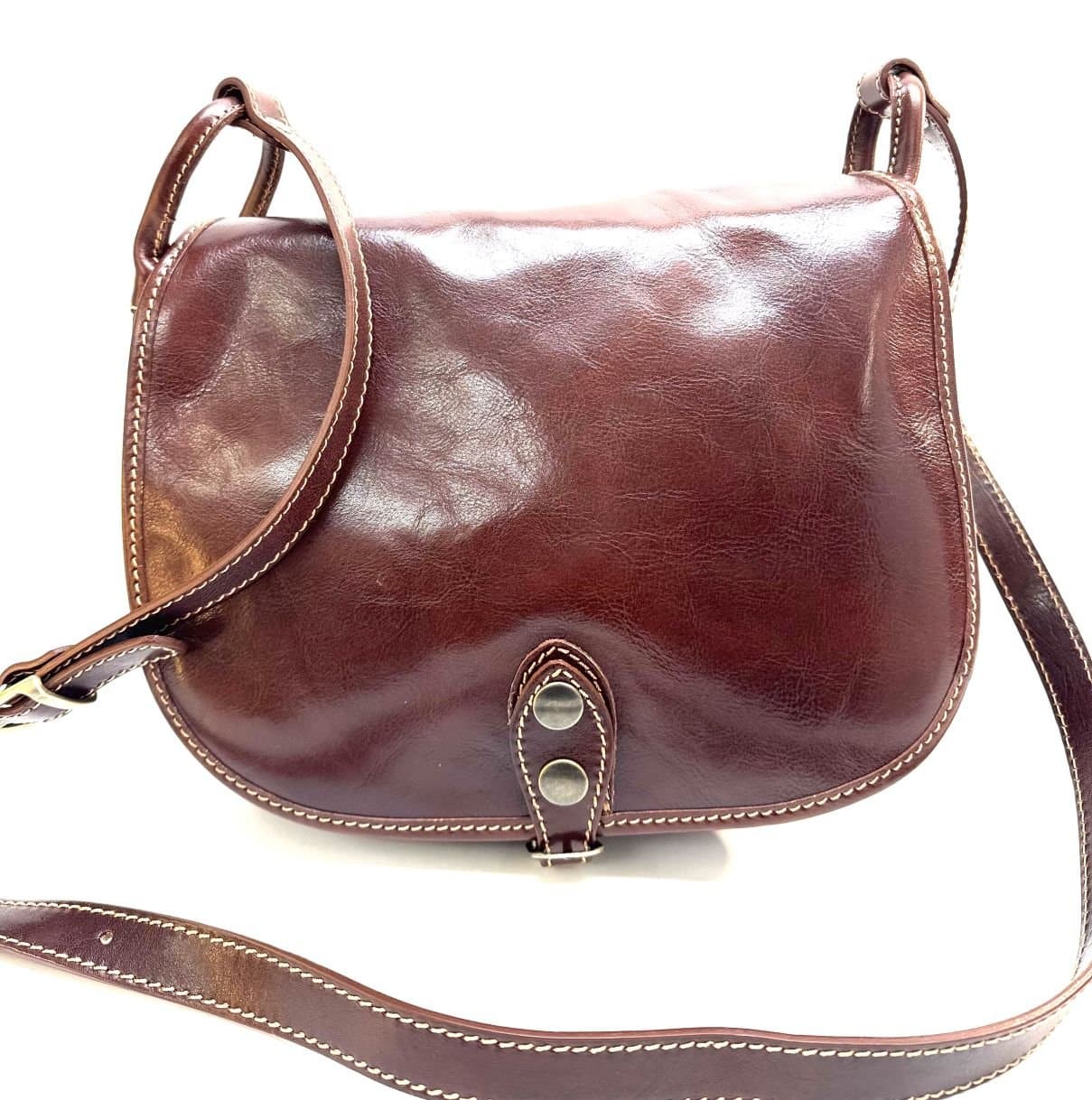 Borsa donna in vera pelle CHIAROSCURO mod. TERESA colore MARRONE Made in Italy